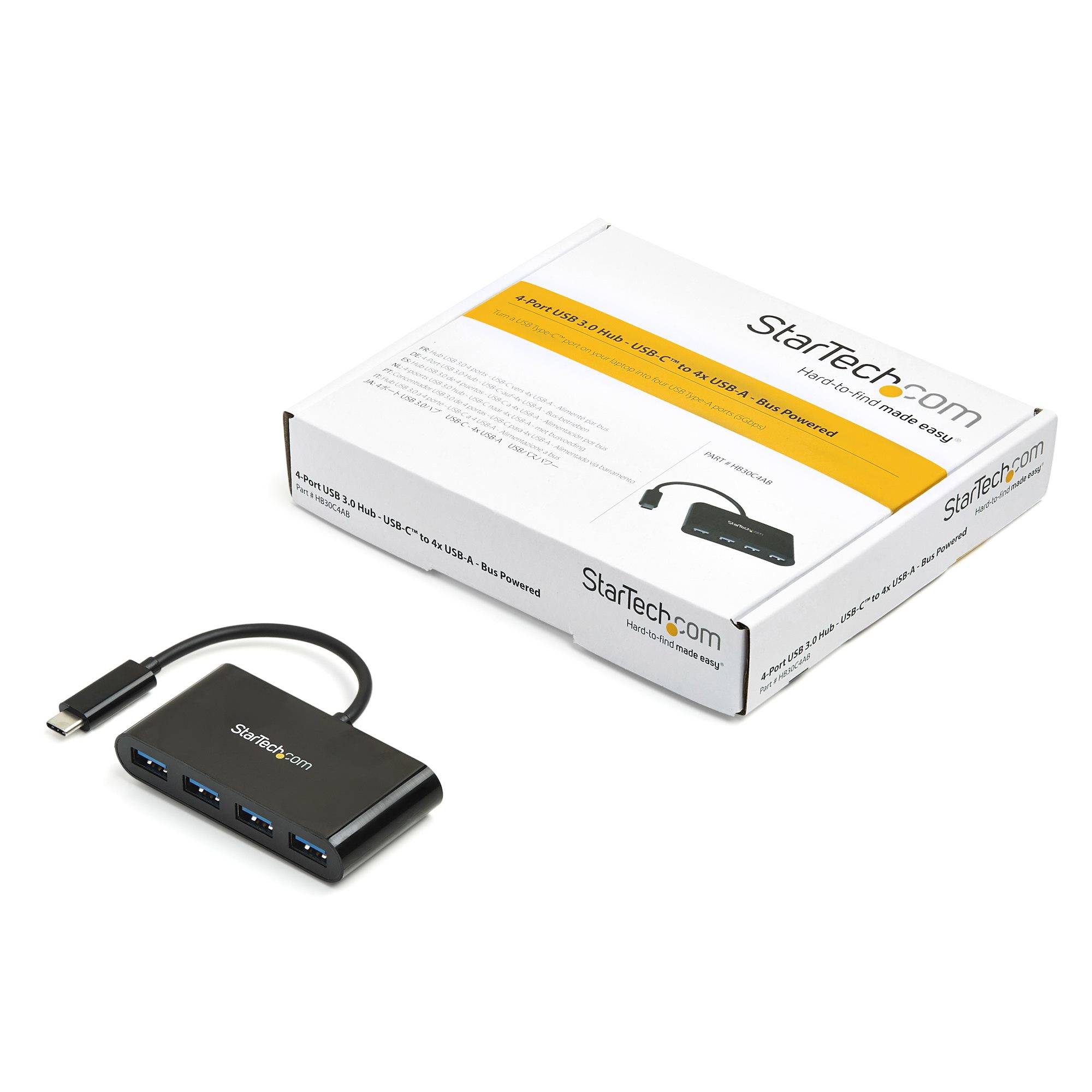 StarTech.com 4 poorts USB 3.0 hub - 5Gbps - USB-C naar 4x USB-A met busvoeding