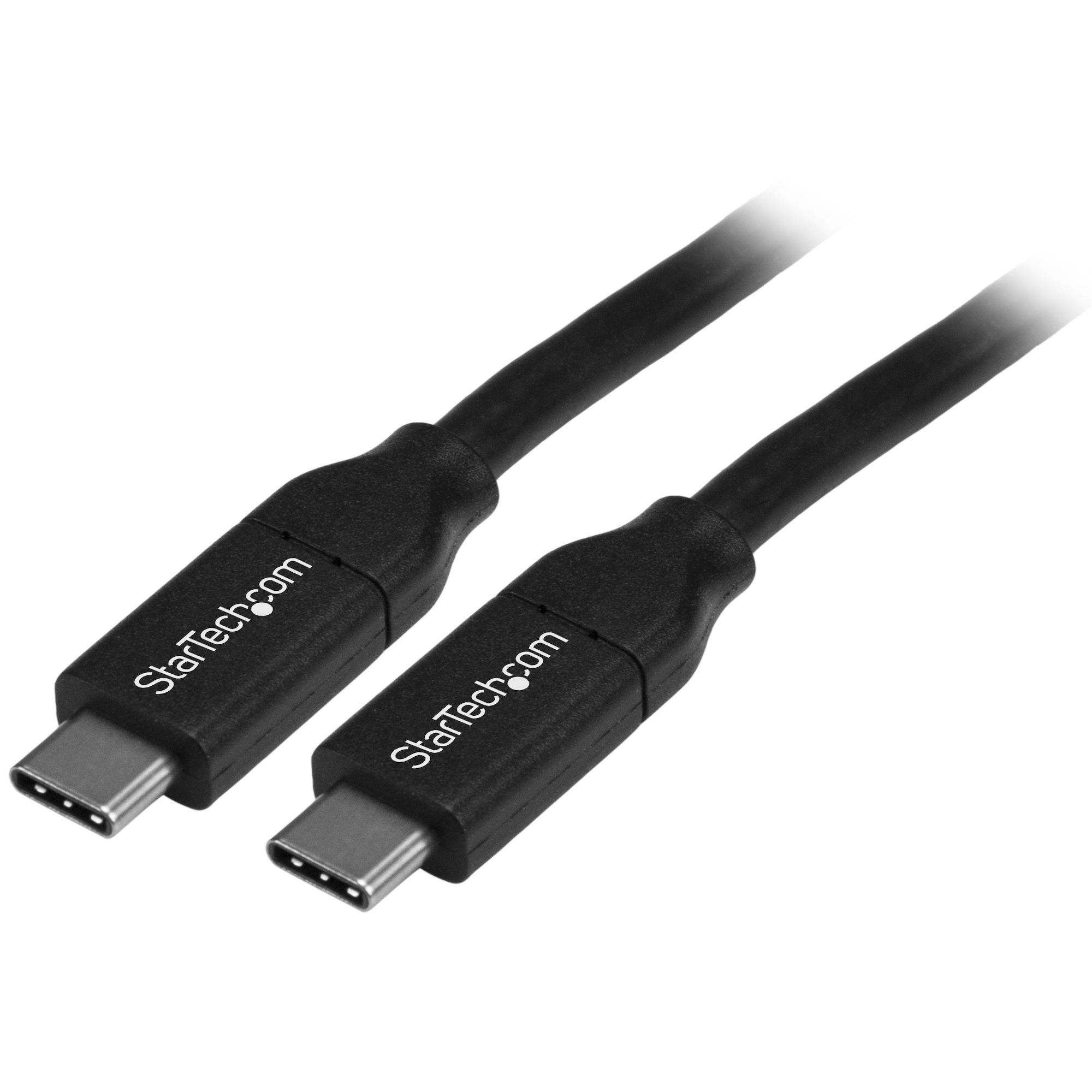StarTech.com 4m USB-C Laadkabel, Fast Charge & Sync Type C Kabel, 100W (5A) PD, USB 2.0, USB-IF Gecertificeerd - Zwarte USB Oplaadkabel