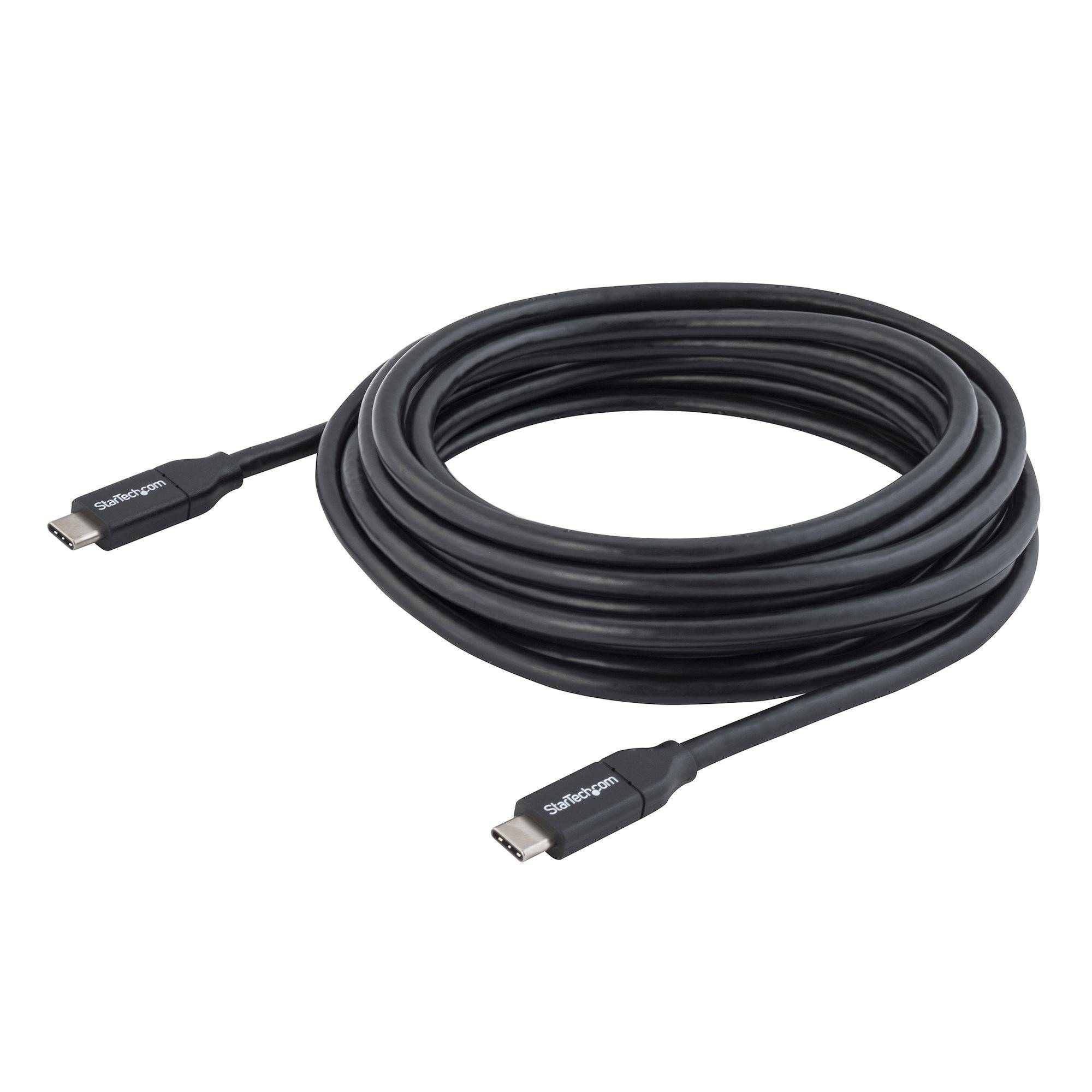 StarTech.com 4m USB-C Laadkabel, Fast Charge & Sync Type C Kabel, 100W (5A) PD, USB 2.0, USB-IF Gecertificeerd - Zwarte USB Oplaadkabel
