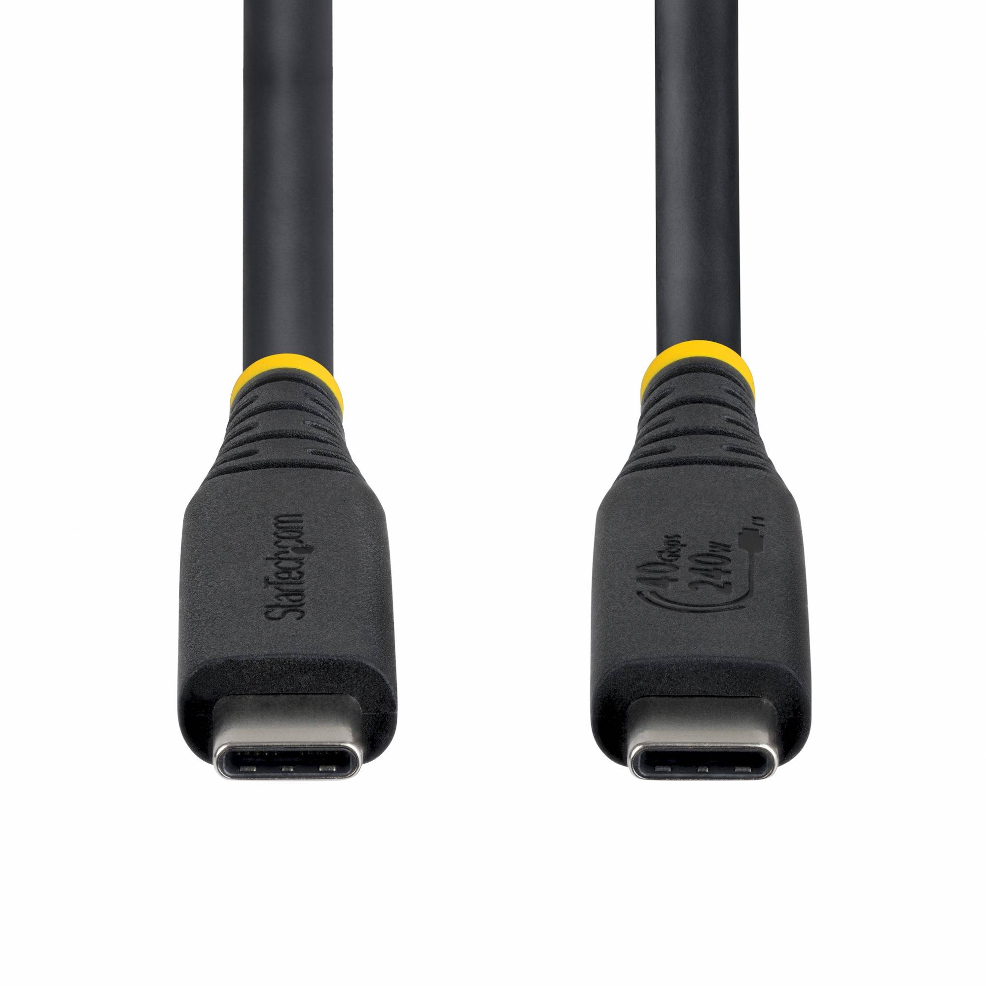 StarTech.com 50cm USB4 Kabel, 40Gbps, USB-IF Gecertificeerde USB-C Kabel, 240W PD, 8K 60Hz/4K 240Hz DP2.1 DP40, TPE Mantel, Thunderbolt 4 Compatibel, Zwart