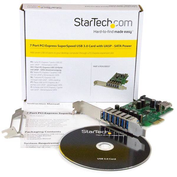 StarTech.com 7-poorts PCI Express USB 3.0 kaart standard en low-profile design