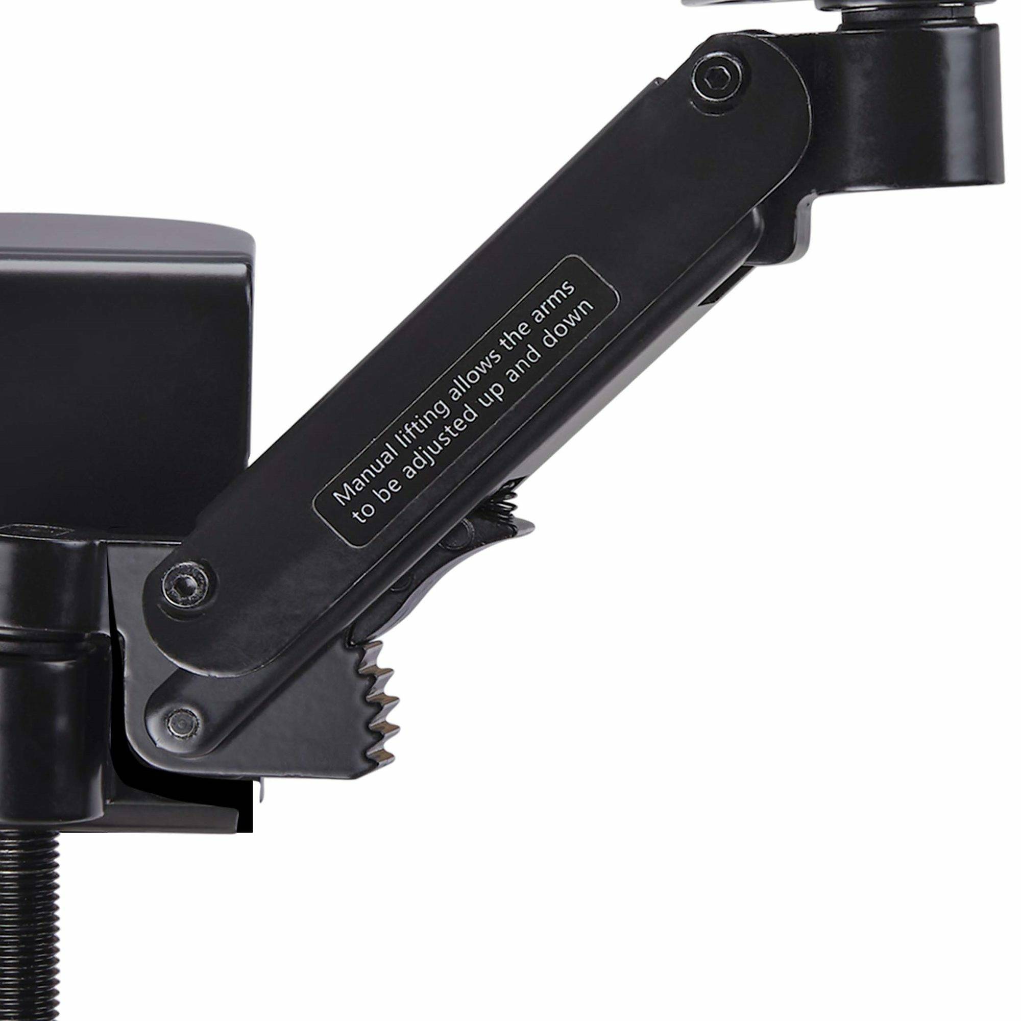 StarTech.com Verstelbare Armsteun voor Bureau, Ergonomische Arm/Elleboogsteun, 360-graden Rotatie, Kleminstallatie zonder Boren, Zwart