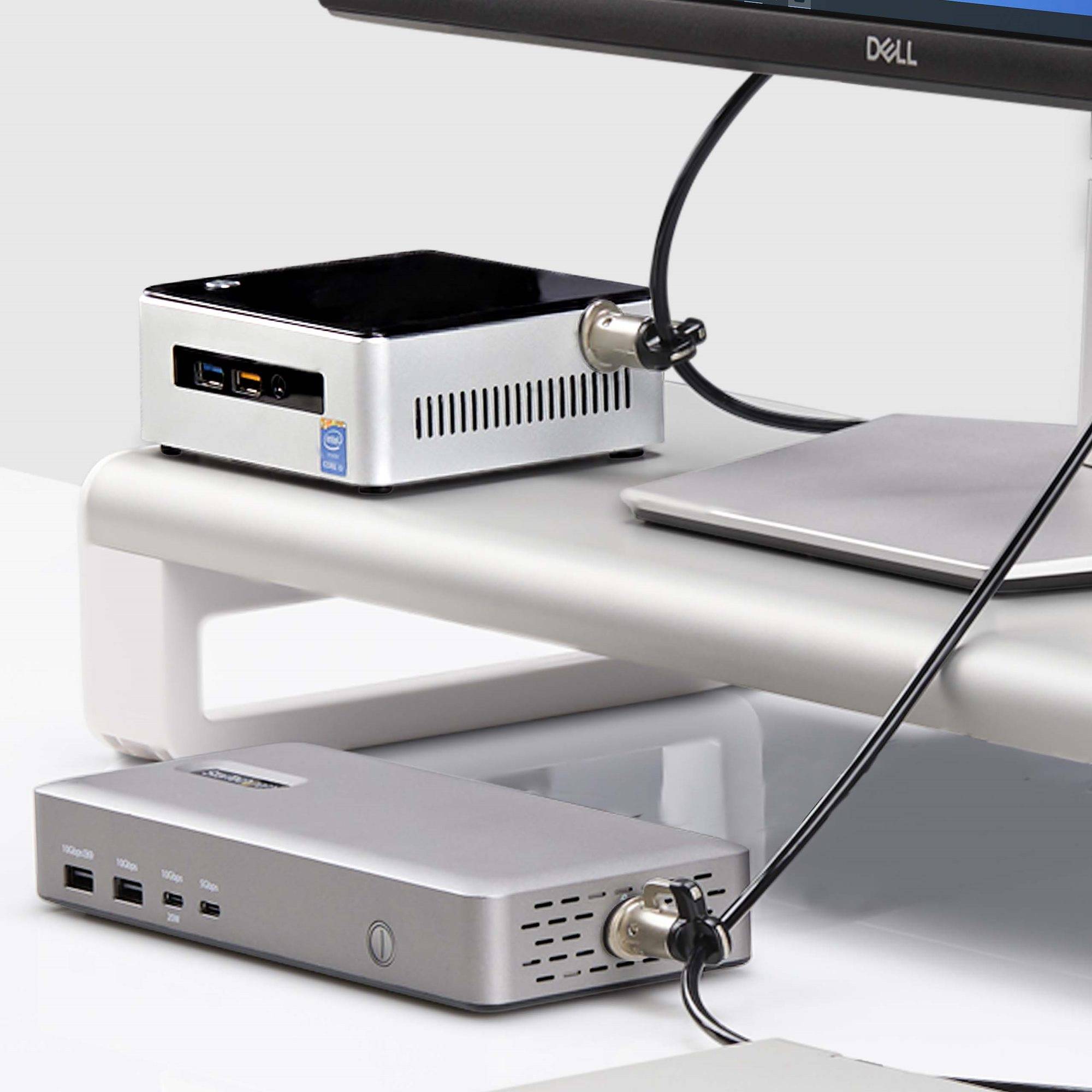StarTech.com Kabelslot Kit voor Laptop/Desktop & Randapparatuur, Anti-diefstal Beveiligingsslot, K-Slot, 3m Stalen Kabel, 3 Apparaten, Herinstelbare 4-cijfer combinatieslot