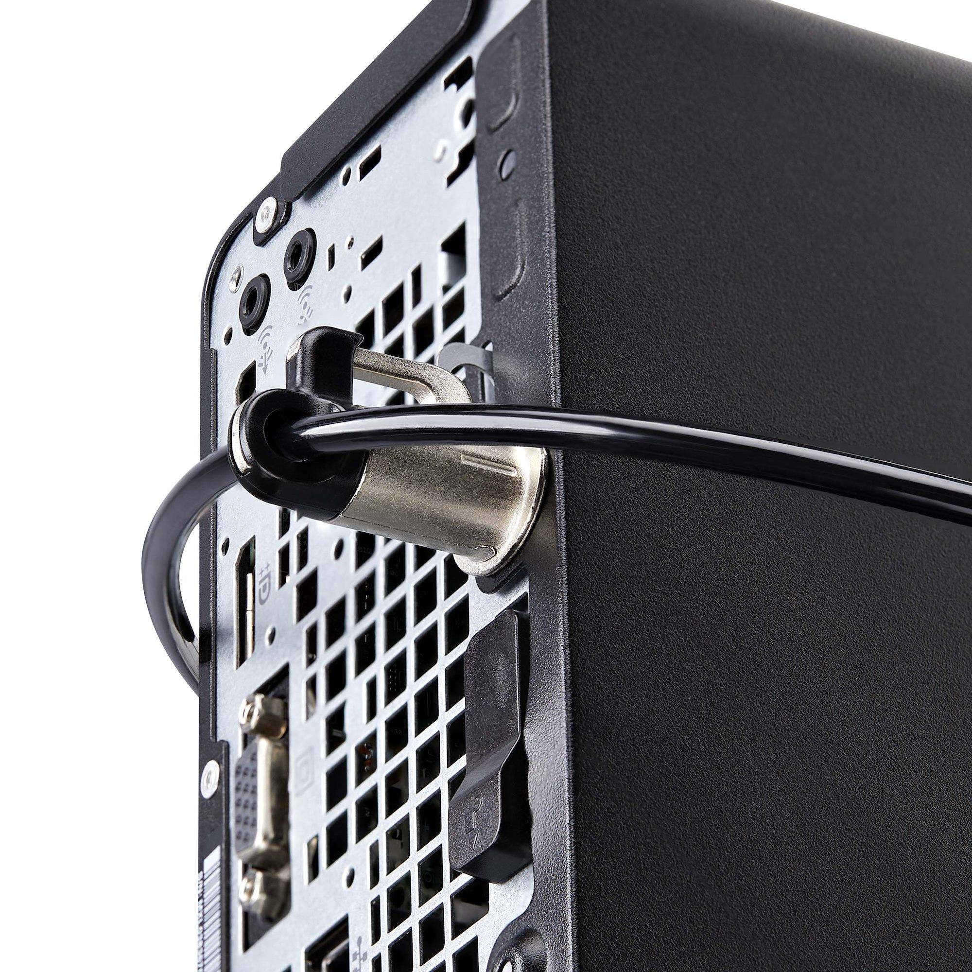 StarTech.com Kabelslot Kit voor Laptop/Desktop & Randapparatuur, Anti-diefstal Beveiligingsslot, K-Slot, 3m Stalen Kabel, 3 Apparaten, Herinstelbare 4-cijfer combinatieslot