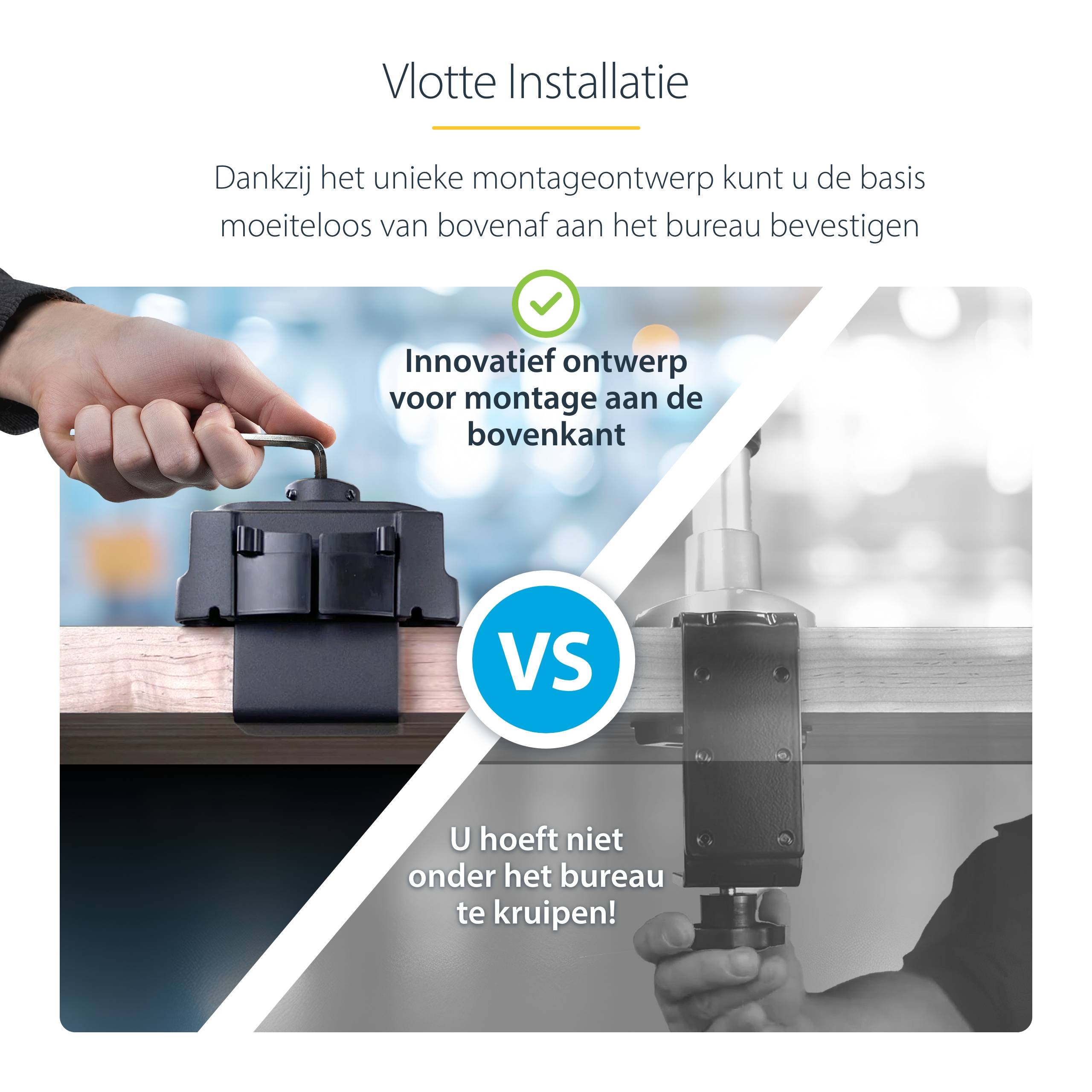 StarTech.com Dubbele Monitor Arm voor Bureaumontage, Full Motion Monitorbeugel voor 2x VESA-displays tot 32" (8kg), Verticale Stapelbare Armen, Hoogte verstelbaar/Articulerend - Bureauklem/Doorvoertule