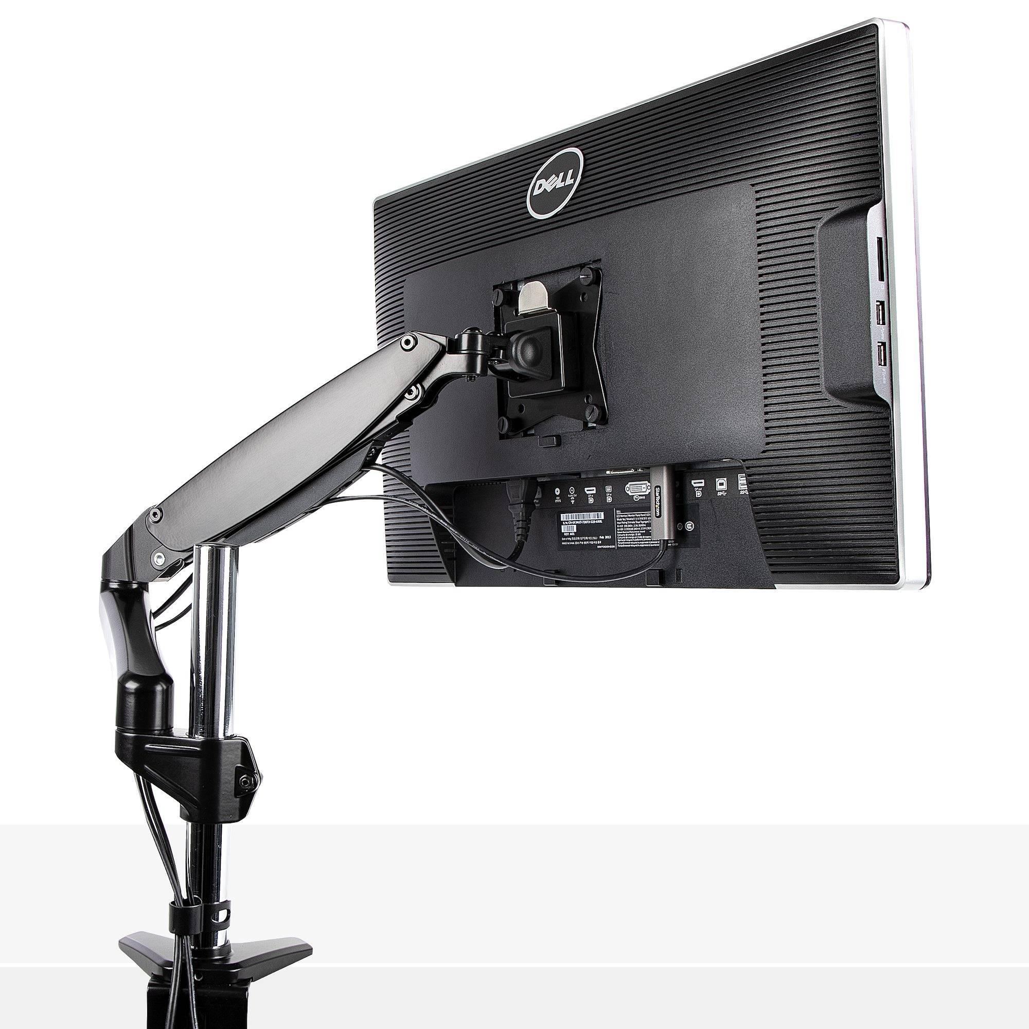 StarTech.com Bureau Monitor Arm voor Enkele VESA-display tot 32"of 49" Ultrawide 8kg, Full Motion en Verstelbare Hoogte, Bureauklem/Doorvoertule, Single Monitor Arm