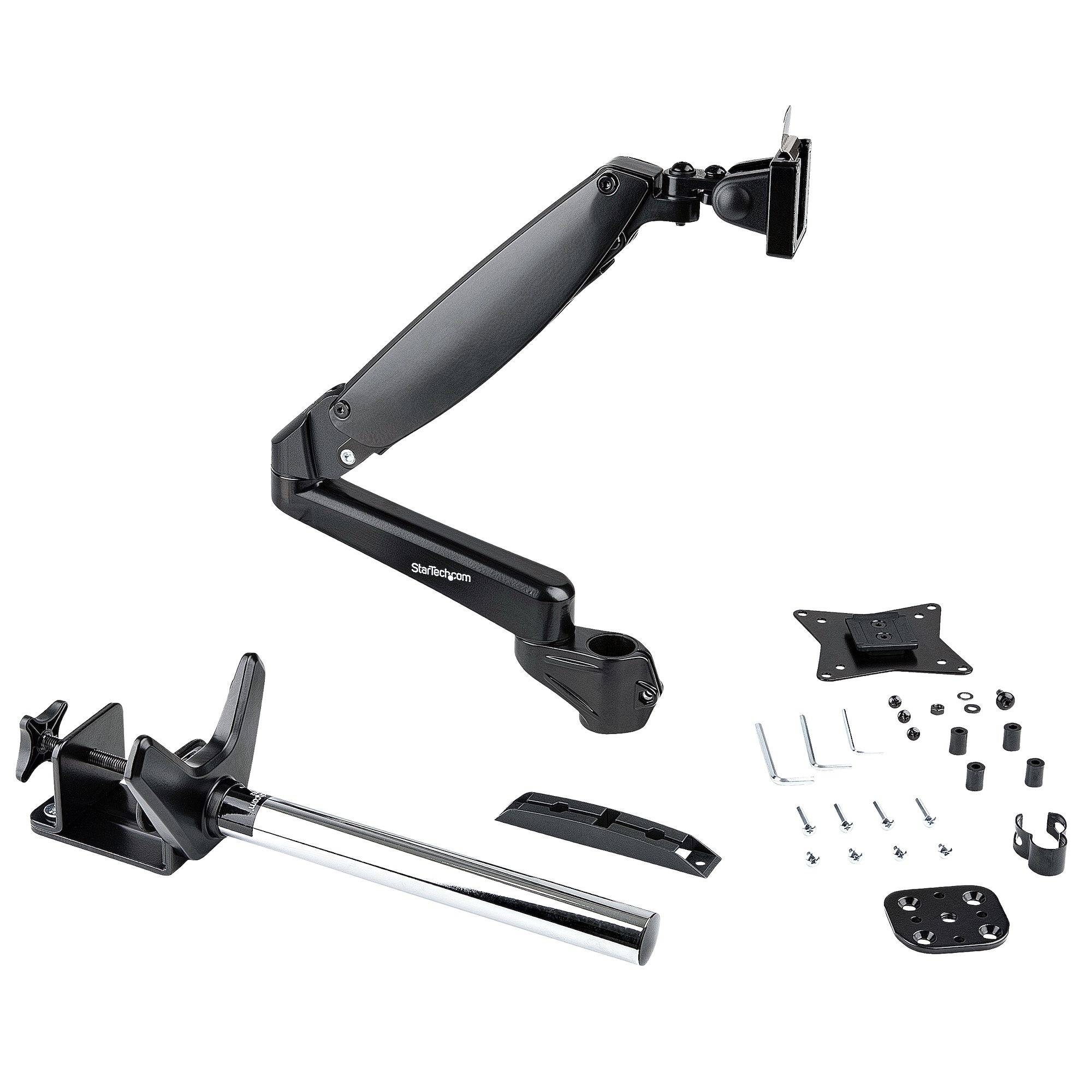 StarTech.com Bureau Monitor Arm voor Enkele VESA-display tot 32"of 49" Ultrawide 8kg, Full Motion en Verstelbare Hoogte, Bureauklem/Doorvoertule, Single Monitor Arm