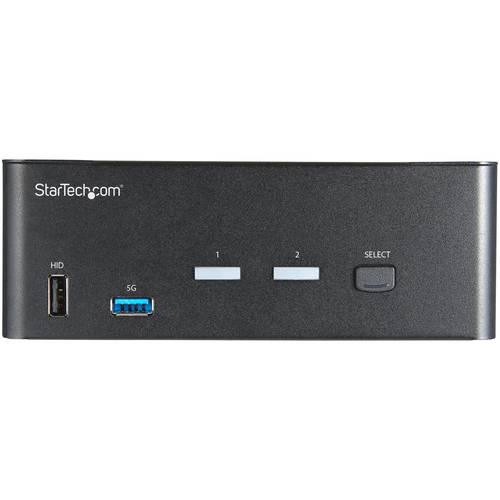 StarTech.com 2 Port Dual Monitor KVM HDMI Switch, 4K 60Hz Ultra HD HDR, Desktop Hub 4K HDMI 2.0 KVM Schakelaar met 2x USB 3.0 (5Gbps) & 4x USB 2.0 HID, Audio, Hotkey Switching, TAA