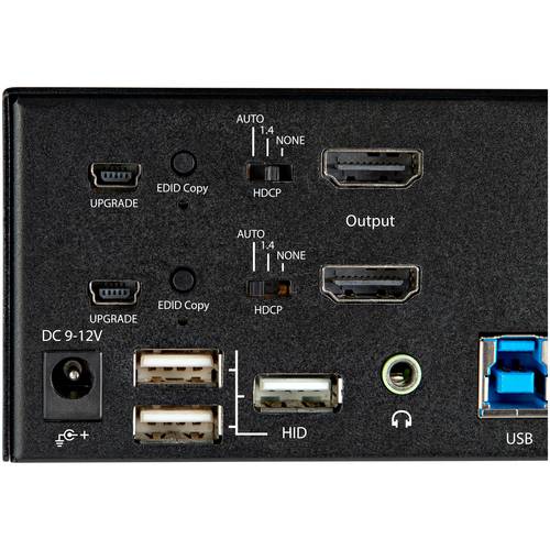 StarTech.com 2 Port Dual Monitor KVM HDMI Switch, 4K 60Hz Ultra HD HDR, Desktop Hub 4K HDMI 2.0 KVM Schakelaar met 2x USB 3.0 (5Gbps) & 4x USB 2.0 HID, Audio, Hotkey Switching, TAA