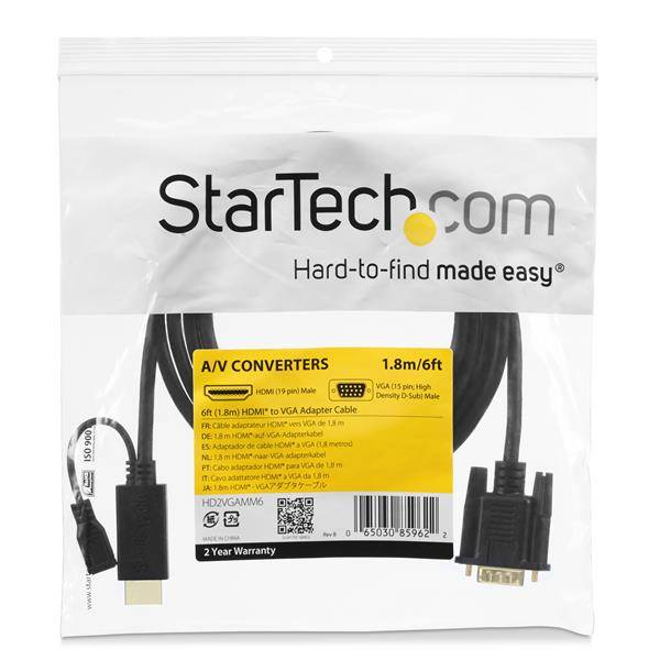 StarTech.com 91 cm HDMI-naar-VGA actieve converterkabel HDMI-naar-VGA-adapter 1920x1200 of 1080p
