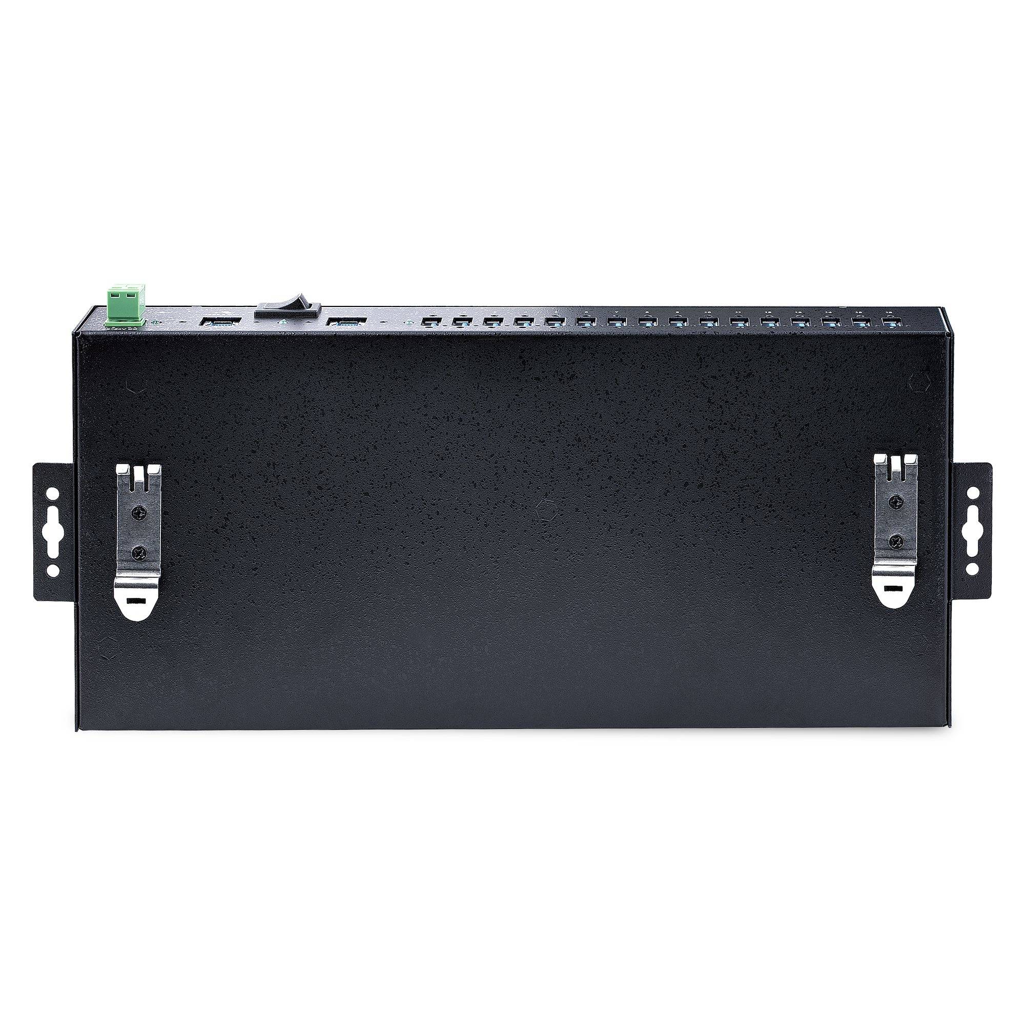 StarTech.com 16-Port Industrial USB 3.0 Hub, 5Gbps, Staal, DIN/Wand/Rack Monteerbaar, ESD Beveiliging, Terminal Block Voeding, Tot 120W Gedeelde USB Charging, Dual-Host Hub/Switch