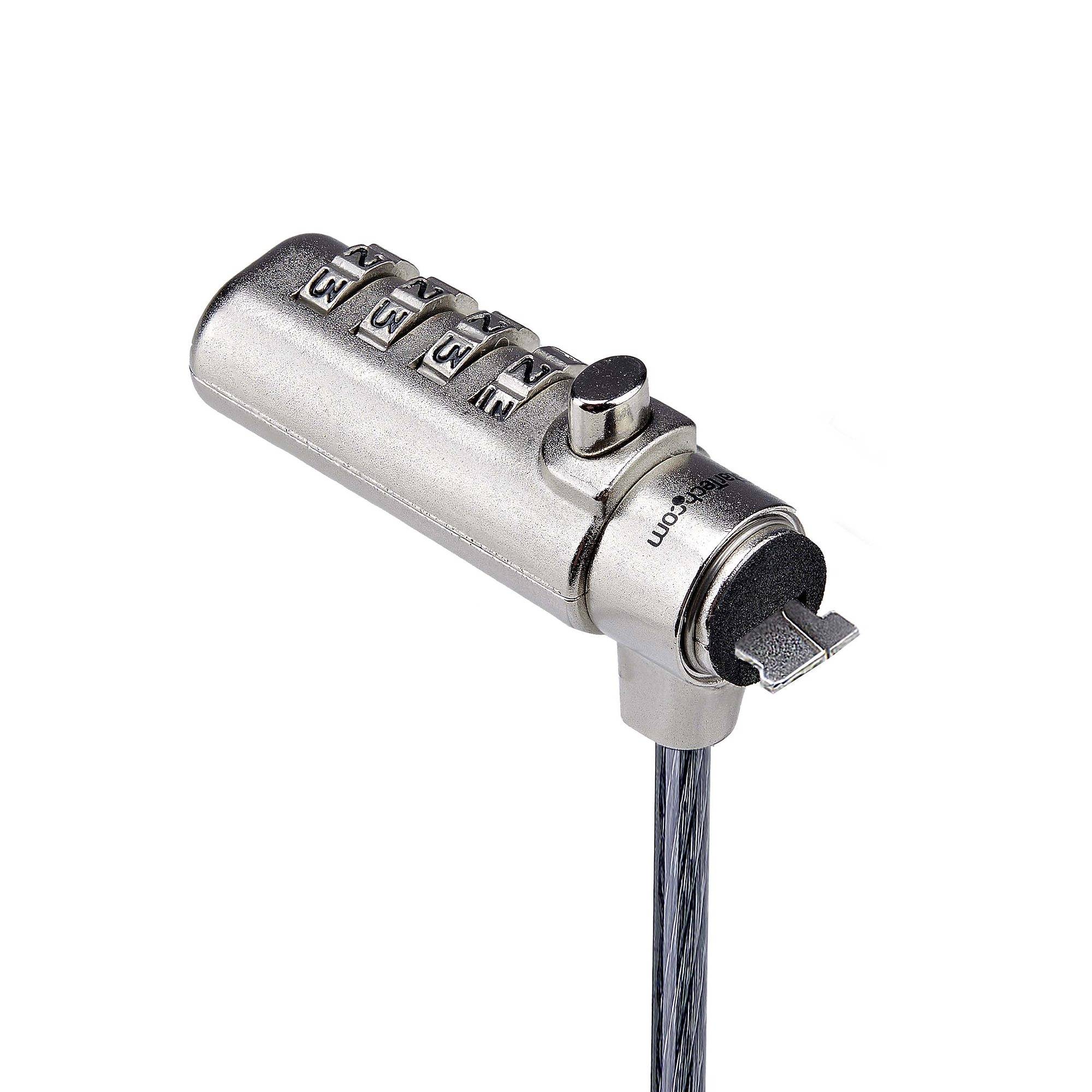 StarTech.com Dun K-Slot Compatibel Laptop Kabelslot, 1,5m Laptop Beveiligingskabel, Anti-Diefstal Slot voor Laptop/Notebook, Snijbestendige Kabel, 4-Cijferslot