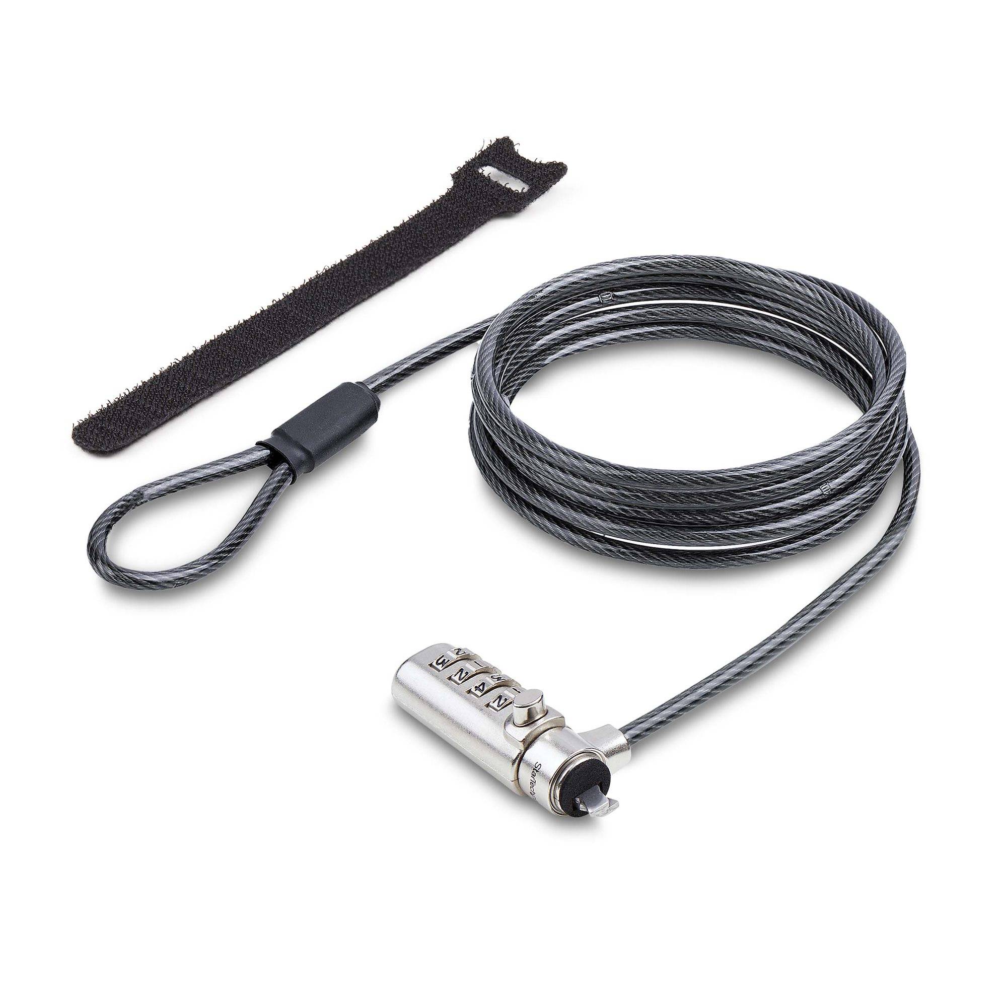 StarTech.com Dun K-Slot Compatibel Laptop Kabelslot, 1,5m Laptop Beveiligingskabel, Anti-Diefstal Slot voor Laptop/Notebook, Snijbestendige Kabel, 4-Cijferslot