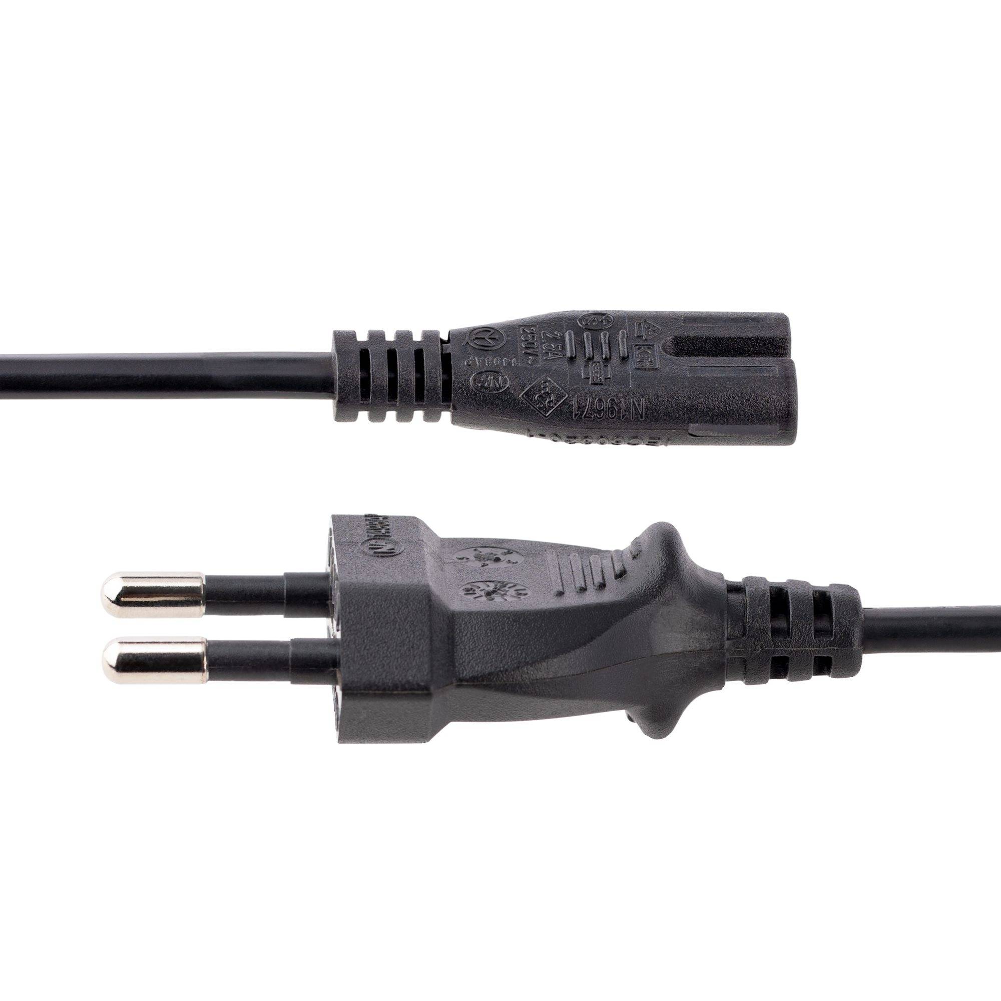 StarTech.com 2m Laptop Stroomkabel, EU Plug naar C7, 2.5A 250V, 18AWG, Laptop Vervangkabel, Printer Voedingkabel, Laptop Lader Kabel / Laadkabel, UL-Listed