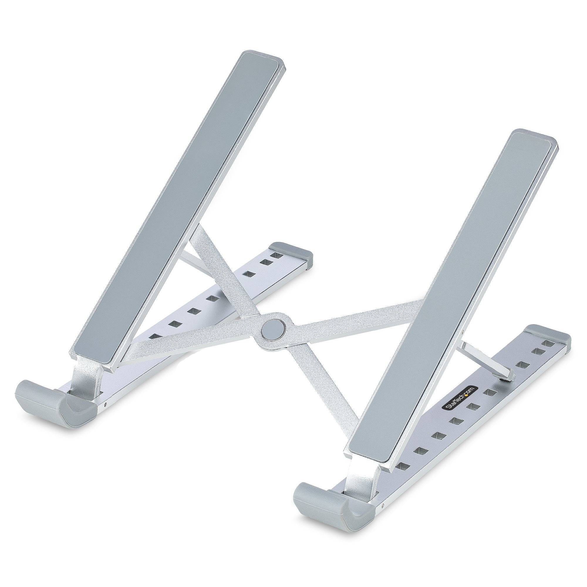 StarTech.com Inklapbare Laptopstandaard, Verstelbare Hoek, Ergonomische Laptophouder, Draagvermogen 10Kg, Ventileren/Kantelen/Verhogen, Aluminium Tablet/Laptop Steun/Riser/Staander