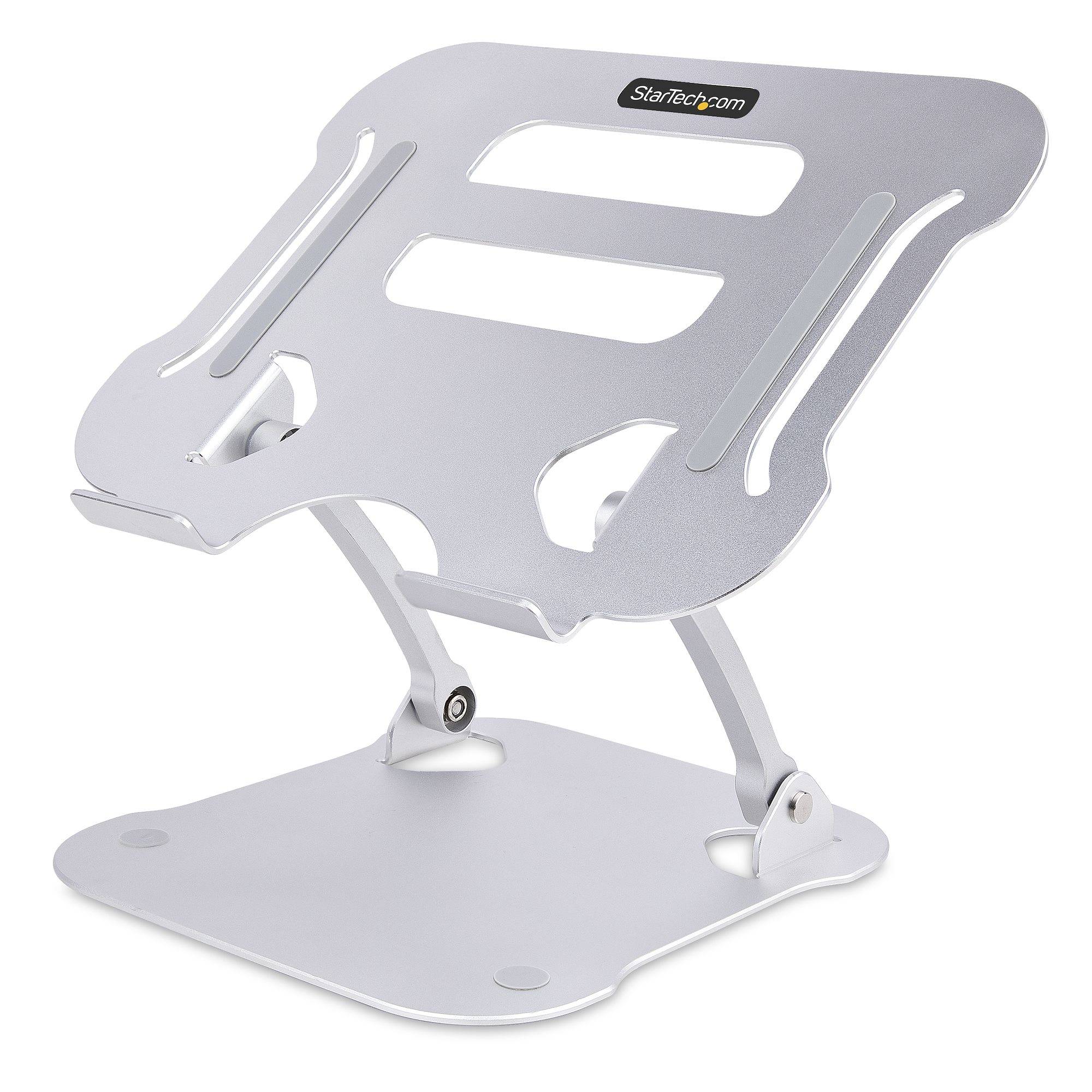 StarTech.com Verstelbare Laptopstandaard voor Bureau, Ergonomische Laptop Steun met Verstelbare Hoogte, Aluminium, 10kg Draagvermogen, Inklapbare Laptop Houder/Verhoger/Riser