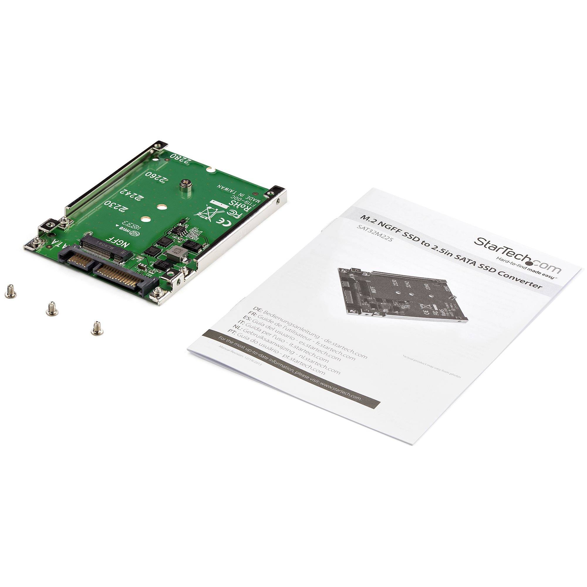 StarTech.com M.2 SATA SSD naar 2.5" SATA Adapter, Niet Compatibel met NVMe, Open-Frame Bracket, 7mm Hoog, M2 Hard Drive Adapter