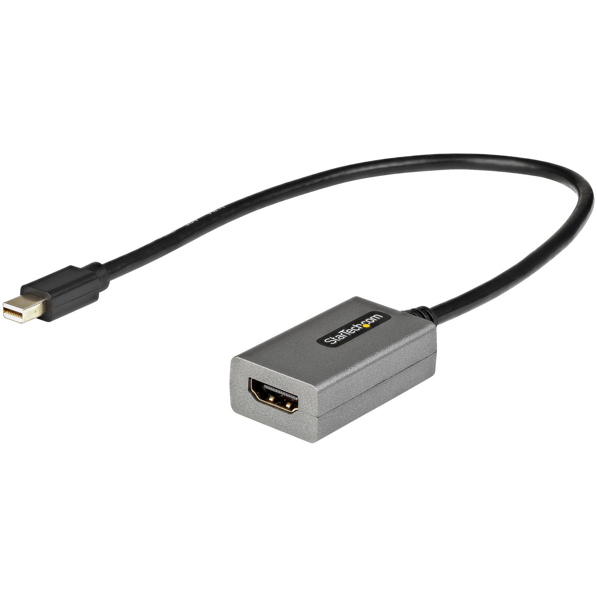 StarTech.com Mini DisplayPort naar HDMI Adapter, mDP naar HDMI Adapter Dongle, 1080p, mDP 1.2 naar HDMI Monitor/Scherm, Video Converter, 30cm Vaste Kabel, Verbeterde versie van MDP2HDMI
