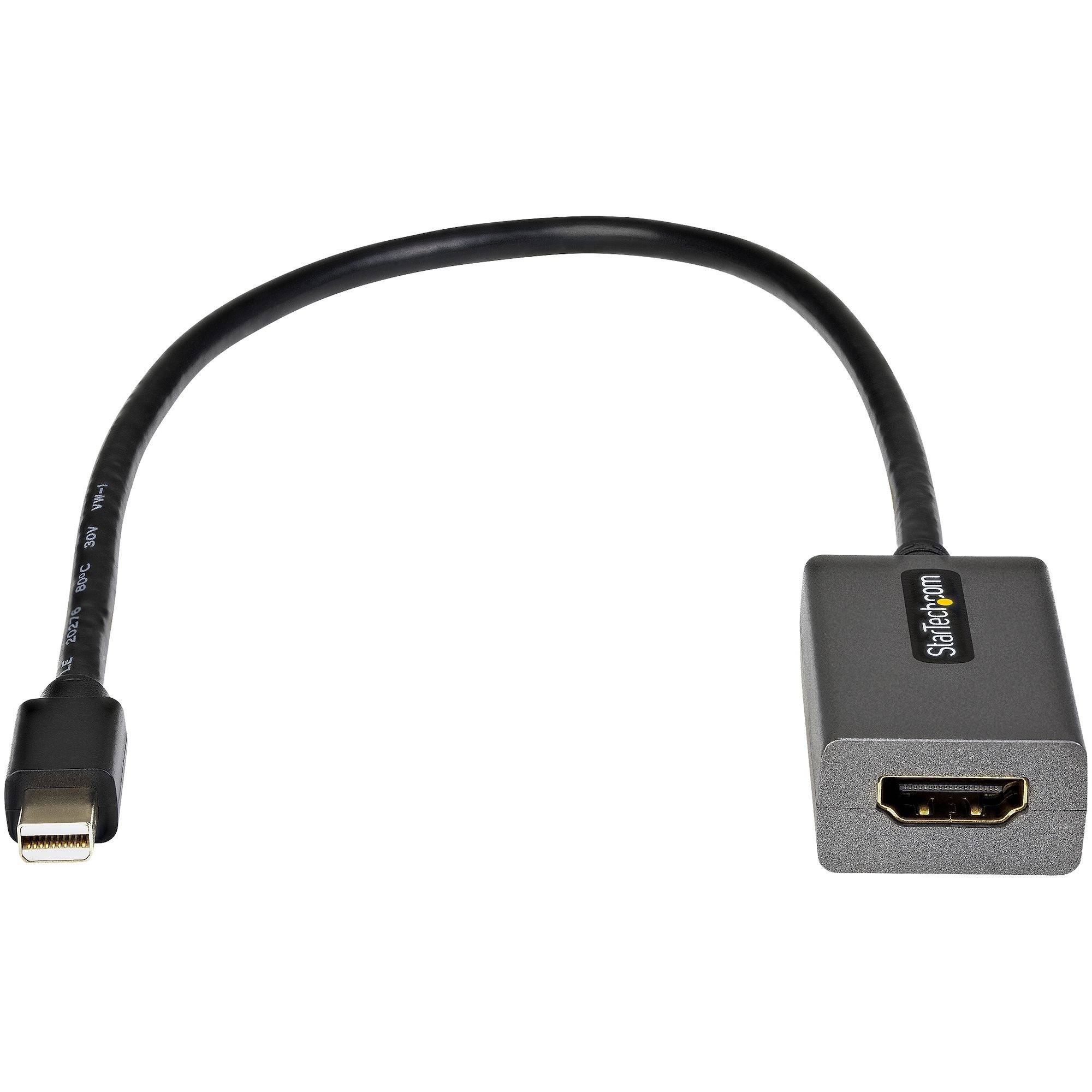 StarTech.com Mini DisplayPort naar HDMI Adapter, mDP naar HDMI Adapter Dongle, 1080p, mDP 1.2 naar HDMI Monitor/Scherm, Video Converter, 30cm Vaste Kabel, Verbeterde versie van MDP2HDMI