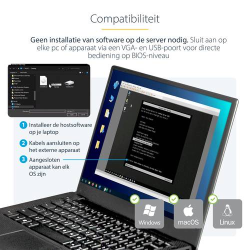 StarTech.com USB 2.0 KVM console - draagbare laptop Crash cart adapter met bestandsoverdracht & video-opname