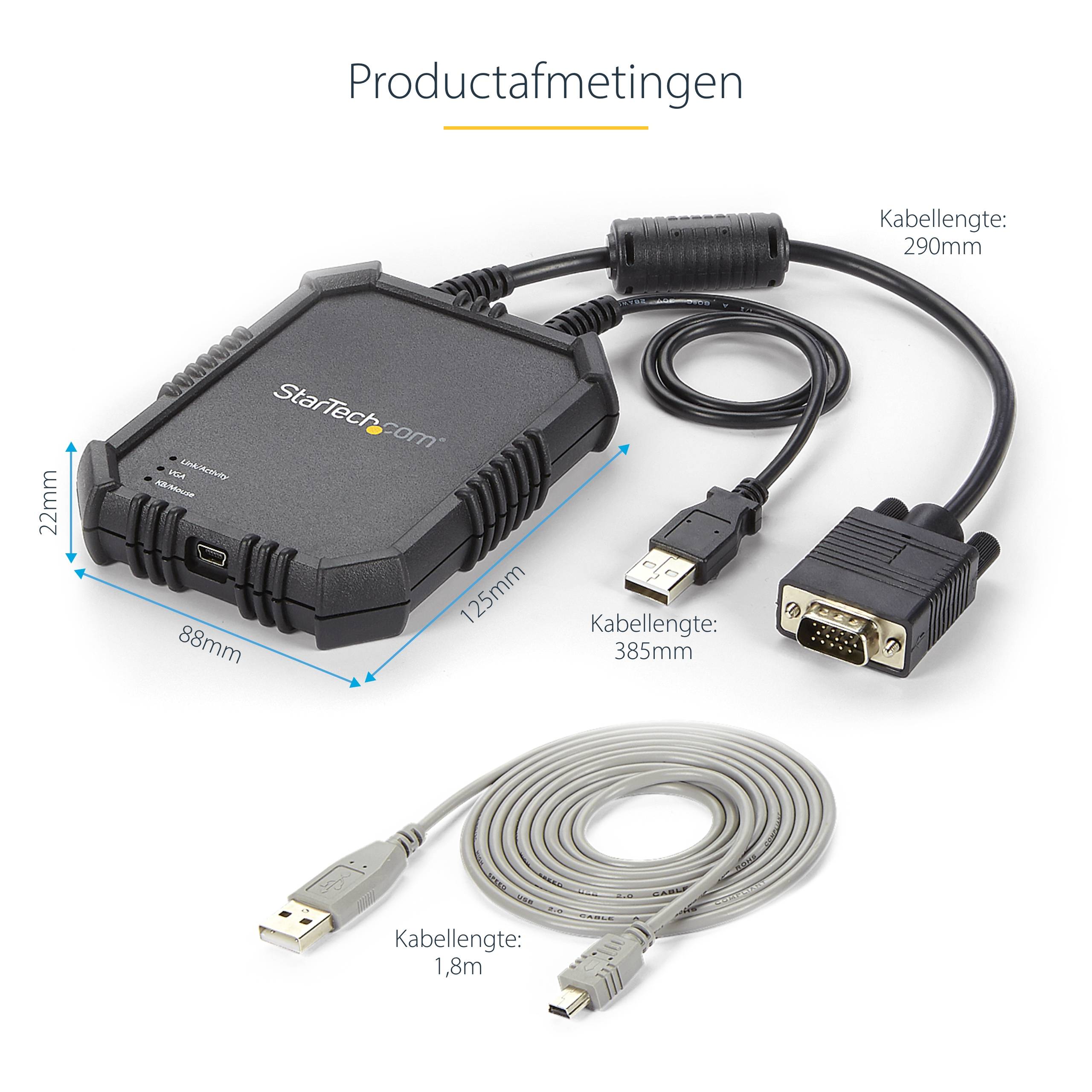 StarTech.com USB 2.0 KVM console - draagbare laptop Crash cart adapter met bestandsoverdracht & video-opname