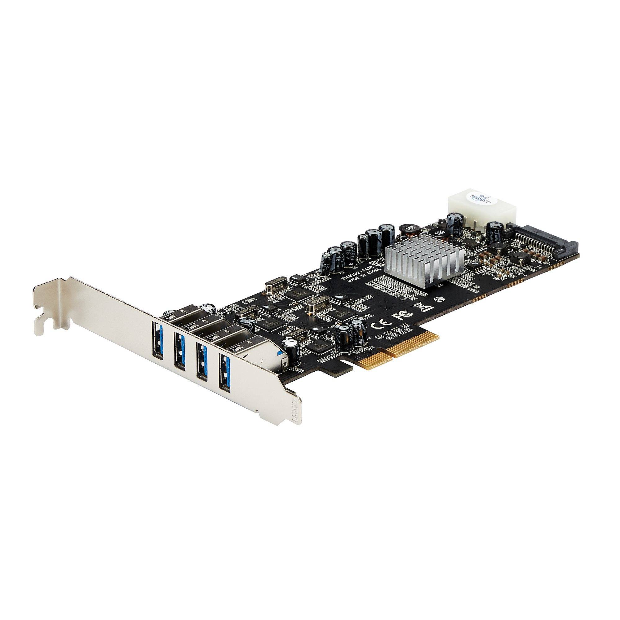 StarTech.com 4-poorts PCI Express (PCIe) SuperSpeed USB 3.0 kaartadapter met 4 speciale 5 Gbps kanalen UASP SATA/LP4-voeding