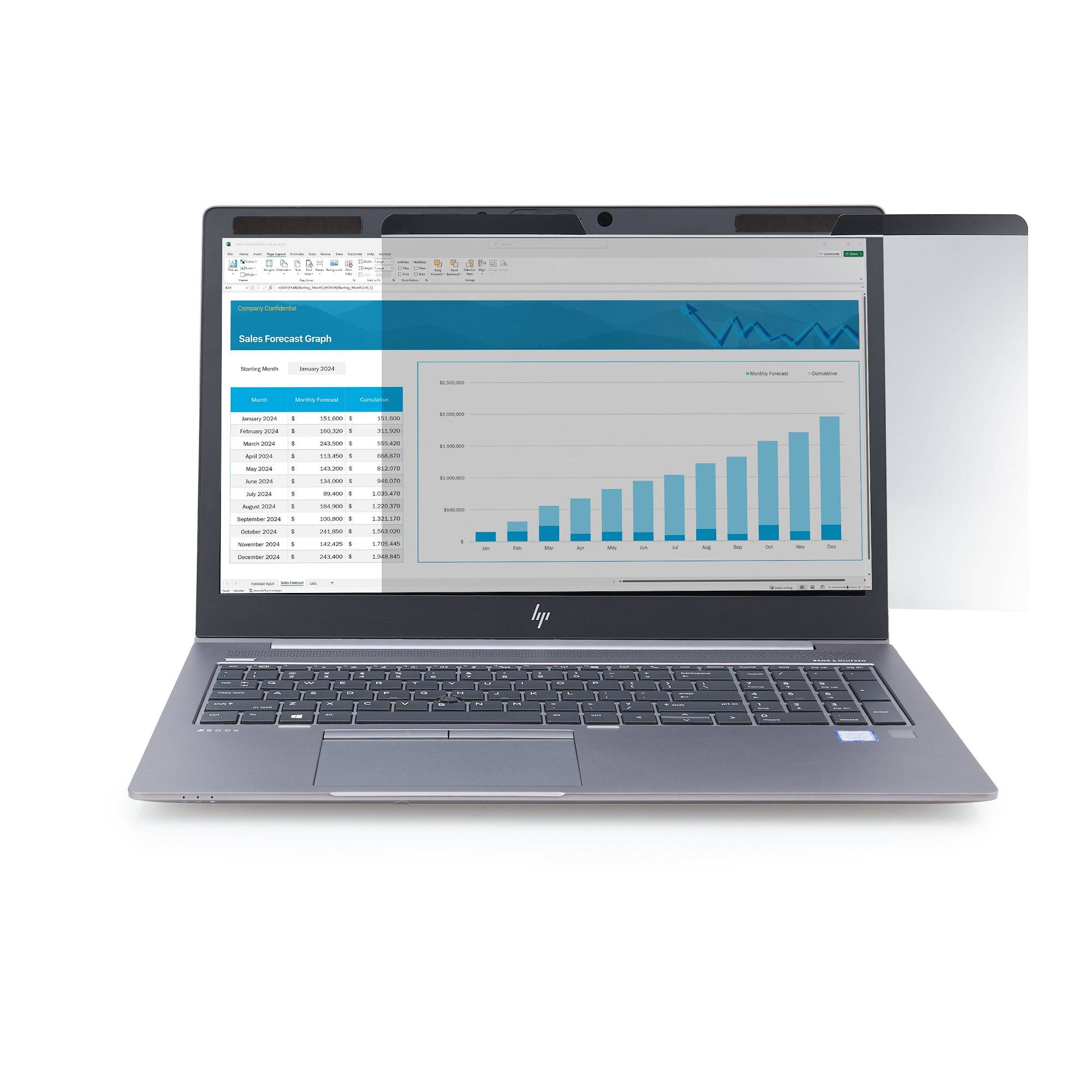 StarTech.com Privacy Filter met Magneetbevestiging voor 16 Inch 16:10 Laptop, Omkeerbare Filter, Laptop Screen Protector, Kijkhoek 60 deg (+/- 30 deg), TAA, Blauw Licht Afscherming