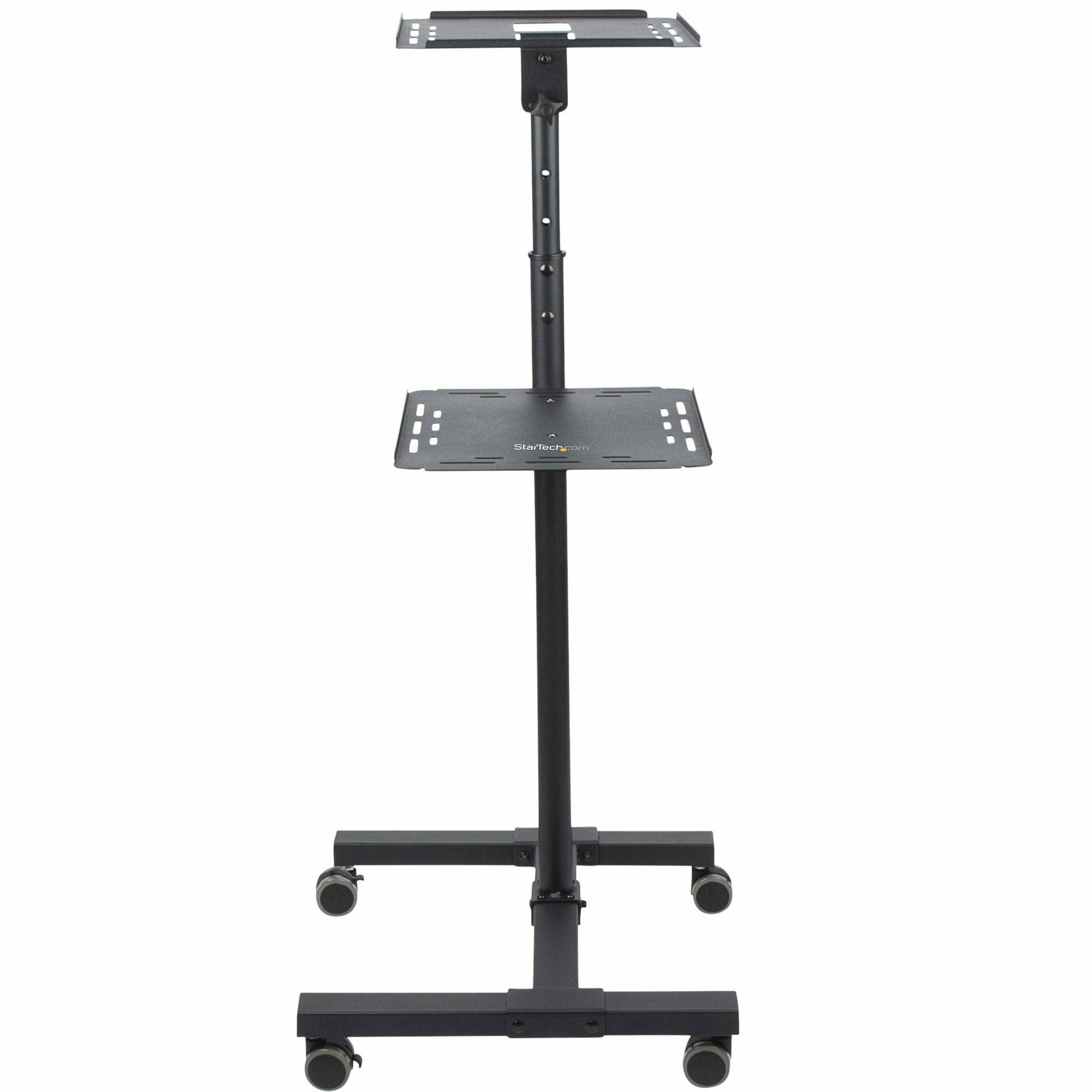 StarTech.com Beamertafel - Stevige Verrijdbare Laptop en Projectietafel (2x 10kg/schap) - Presentatiewagen/Computer Trolley/AV Projector Stand - In Hoogte Verstelbaar / Zwenkwielen met Rem