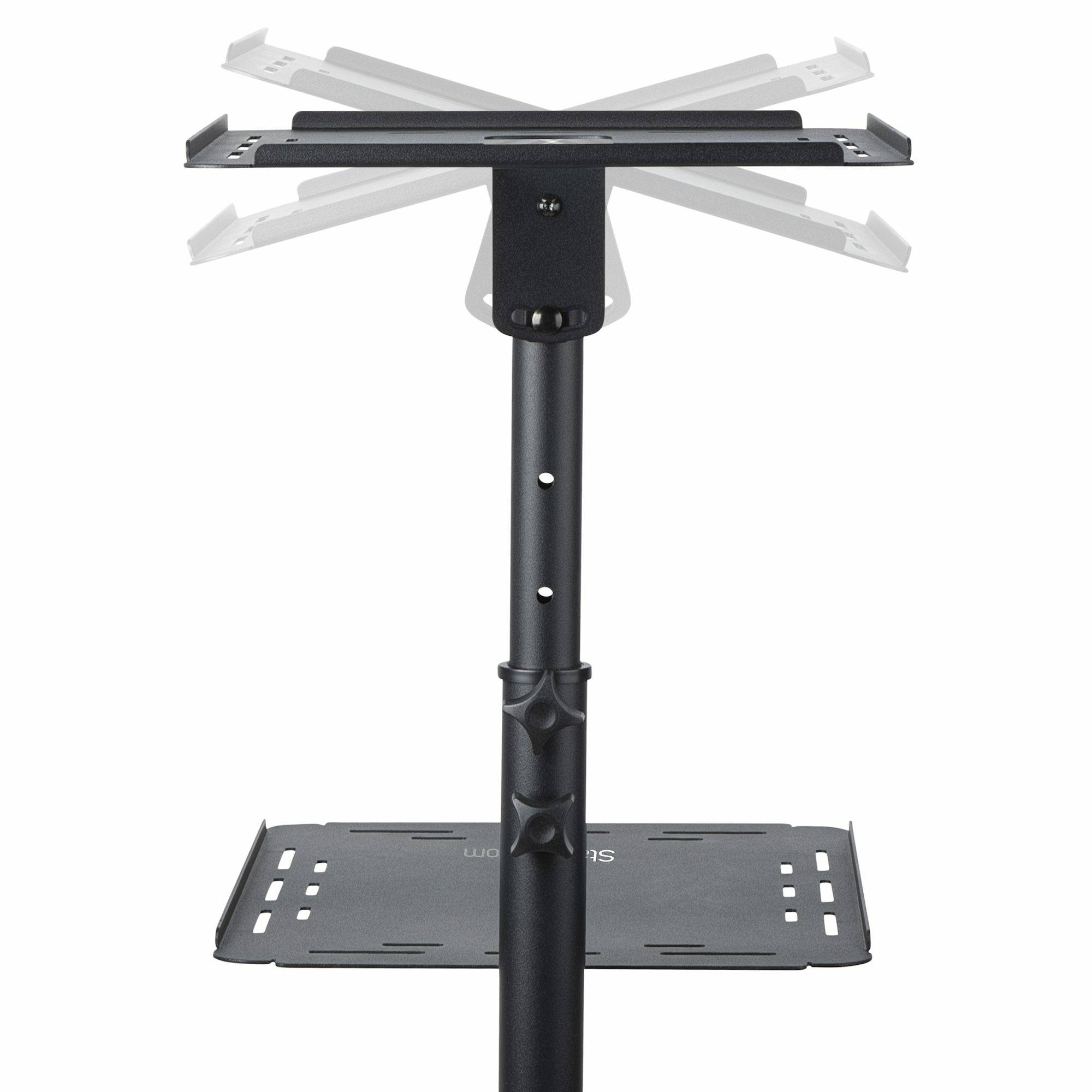 StarTech.com Beamertafel - Stevige Verrijdbare Laptop en Projectietafel (2x 10kg/schap) - Presentatiewagen/Computer Trolley/AV Projector Stand - In Hoogte Verstelbaar / Zwenkwielen met Rem