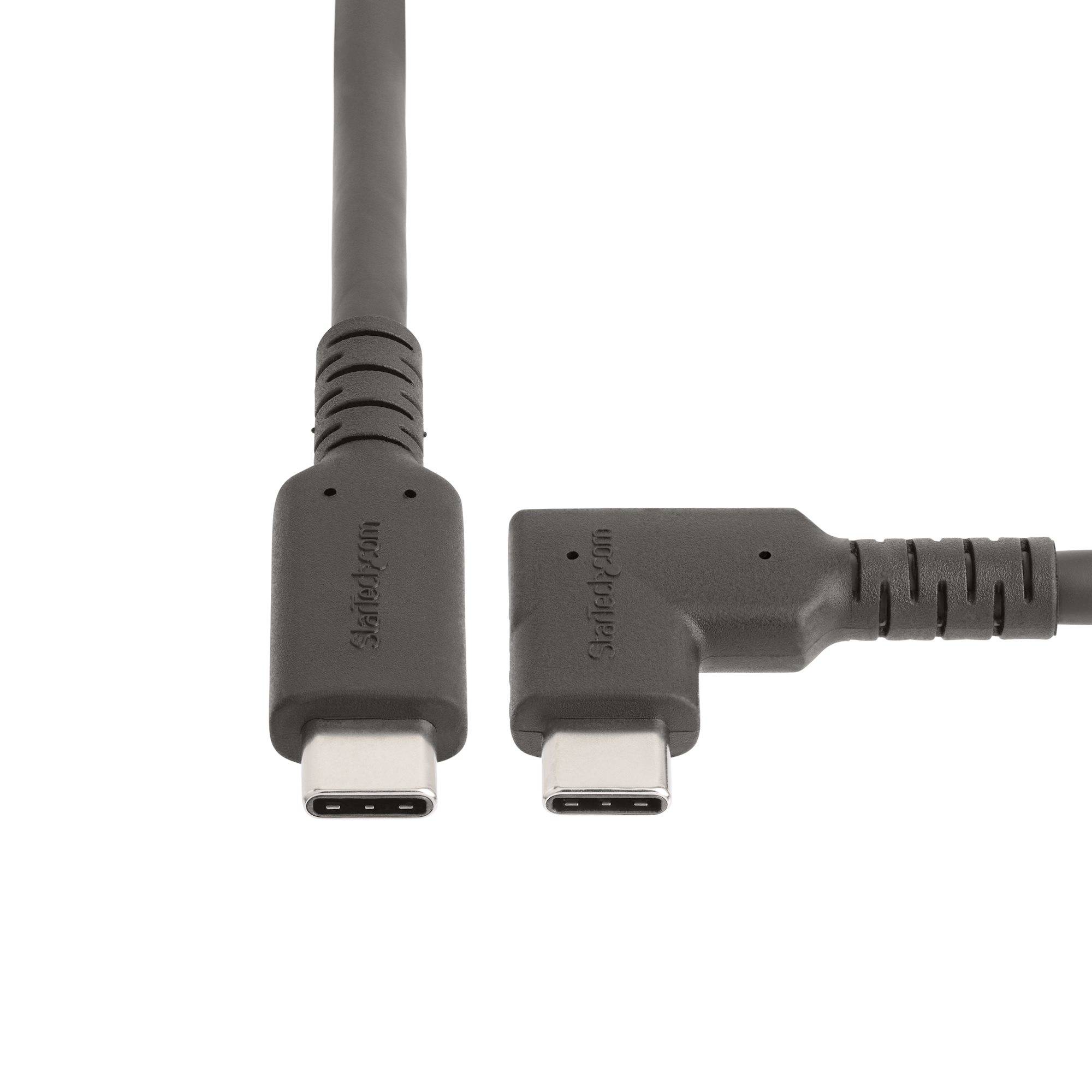 StarTech.com 1m USB-C Kabel, Robuuste Haakse USB 5Gbps Type C Kabel, 100W (5A) Power Delivery, 4K 60Hz DP Alt Mode - Thunderbolt Compatibel