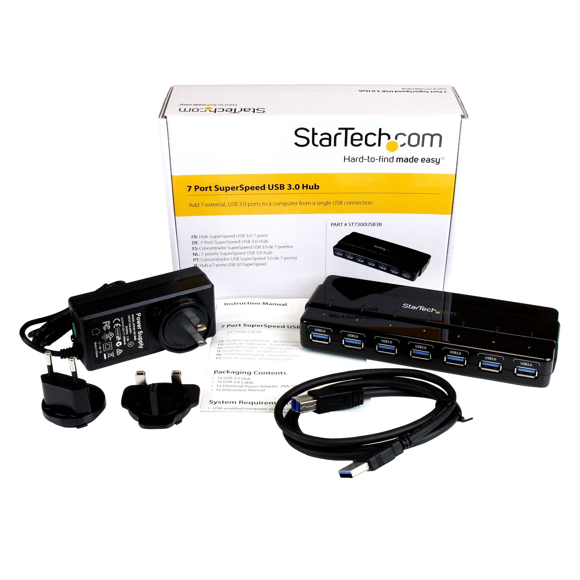 StarTech.com 7-poorts USB 3.0-hub - 5Gbps - desktop