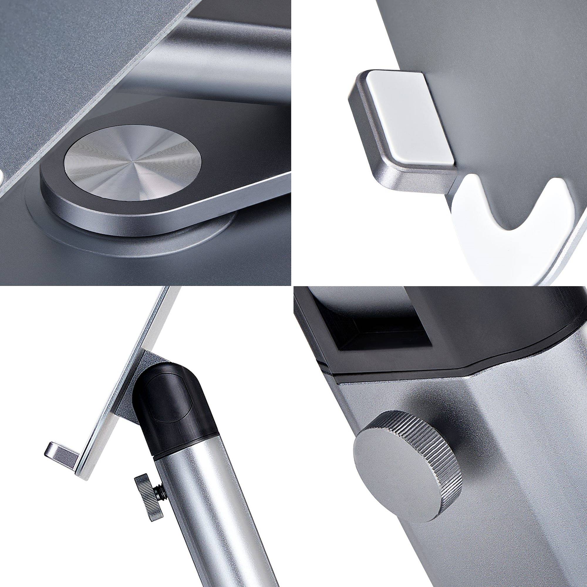 StarTech.com Telescopische Laptopstandaard, 360 Roterende Voet, Draaibare Laptophouder voor Bureau, In Hoogte Verstelbaar & Kantelbaar, Max 5kg, Aluminium