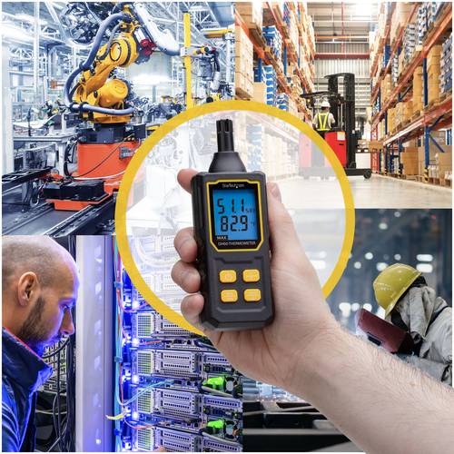 StarTech.com Draagbare Digitale Thermohygrometer, Handige Hygrometer / Thermometer met Groot LCD voor Serverruimtes/Bureau, Nauwkeurige Sensor, Min/Max Metingen