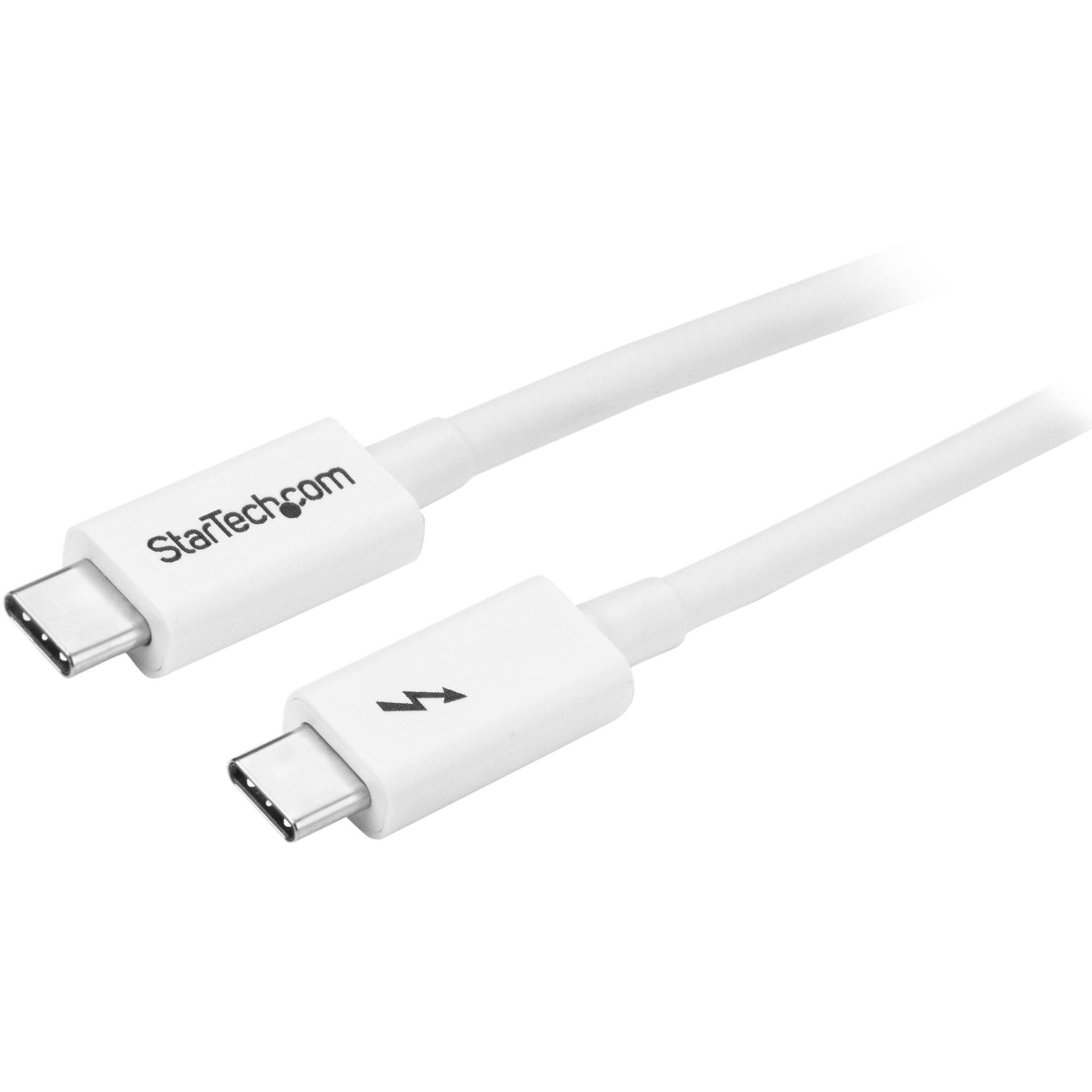 StarTech.com 1m Thunderbolt 3 Kabel, 20Gbps, 100W PD, 4K, Thunderbolt Gecertificeerd, Thunderbolt 4/USB 3.2/DisplayPort Compatibel, Wit