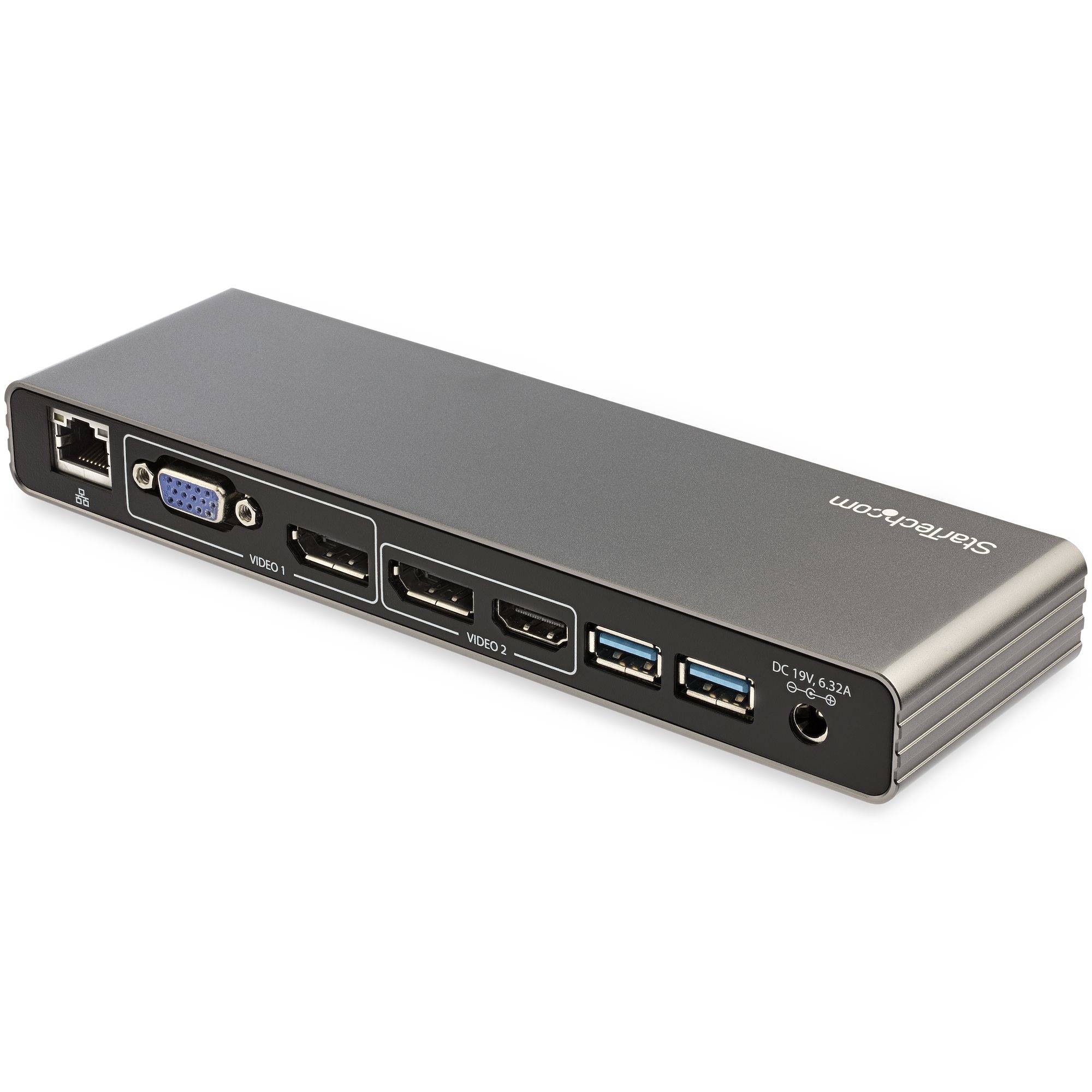 StarTech.com Thunderbolt 3 Dock - Dual 4K 60Hz Monitor TB3 Laptop Docking Station met DisplayPort, HDMI & 1080p VGA - 85W Power Delivery & Charging - 2x USB-A, Ethernet - Mac & Windows