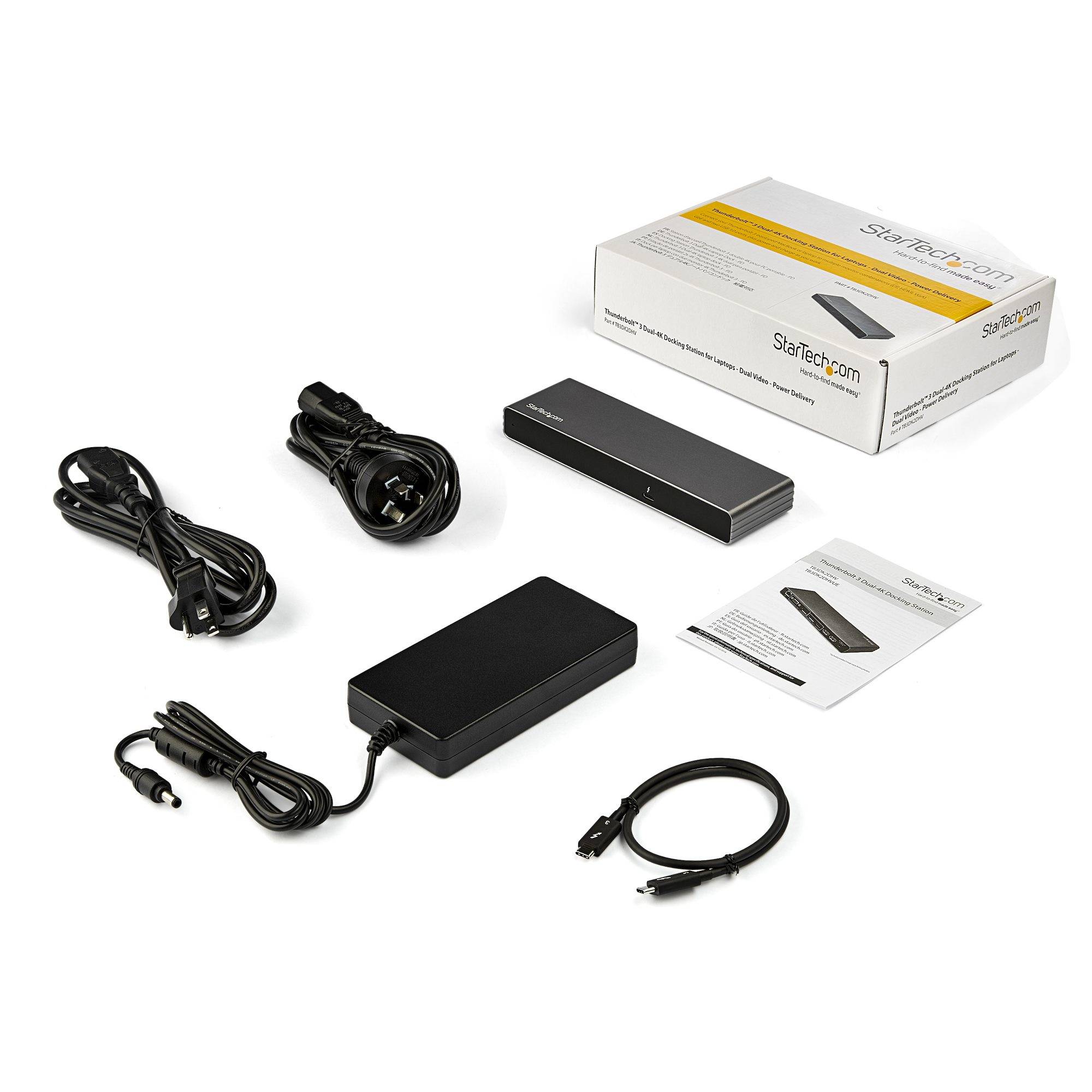 StarTech.com Thunderbolt 3 Dock - Dual 4K 60Hz Monitor TB3 Laptop Docking Station met DisplayPort, HDMI & 1080p VGA - 85W Power Delivery & Charging - 2x USB-A, Ethernet - Mac & Windows