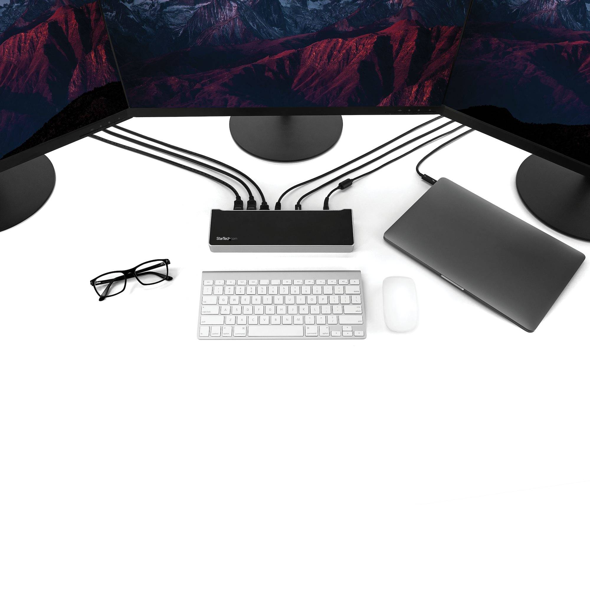 StarTech.com 4K USB-C Dock, Triple UHD 4K Monitor Docking Station, Mac & Windows, USB C to HDMI & DisplayPort, 100W Power Delivery, 5x USB 5Gbps Hub