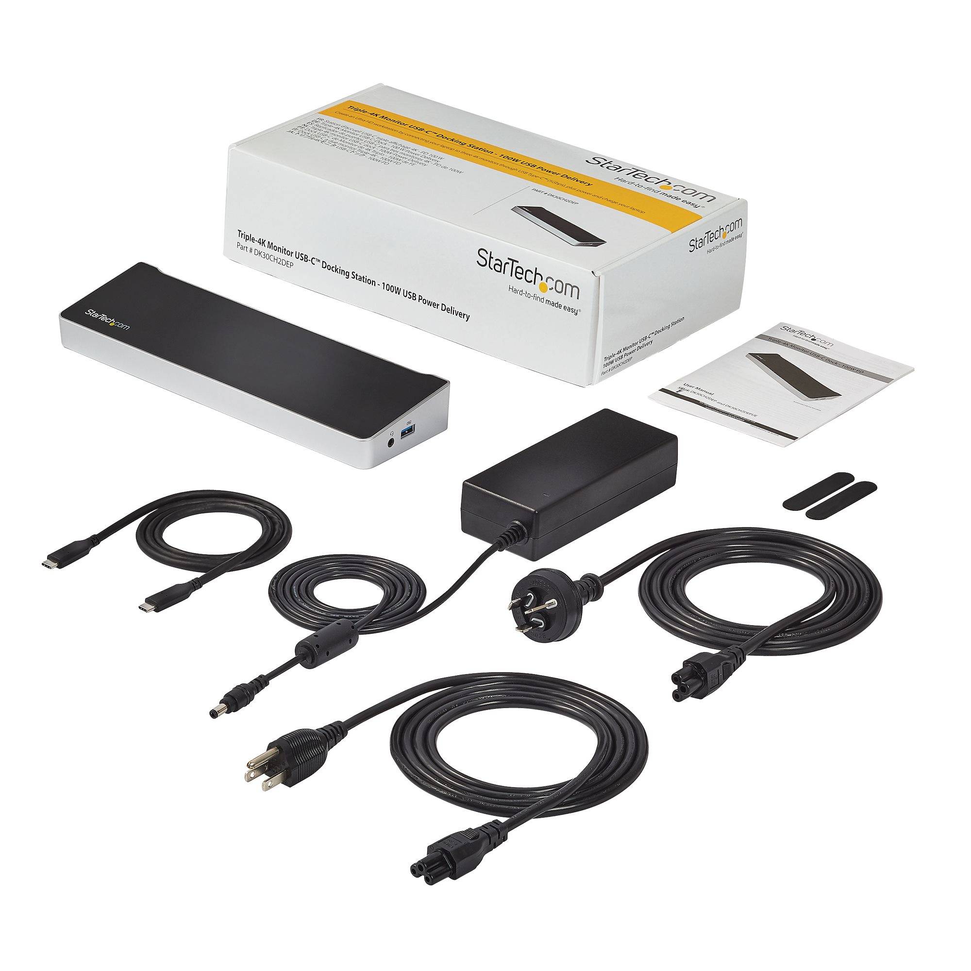 StarTech.com 4K USB-C Dock, Triple UHD 4K Monitor Docking Station, Mac & Windows, USB C to HDMI & DisplayPort, 100W Power Delivery, 5x USB 5Gbps Hub