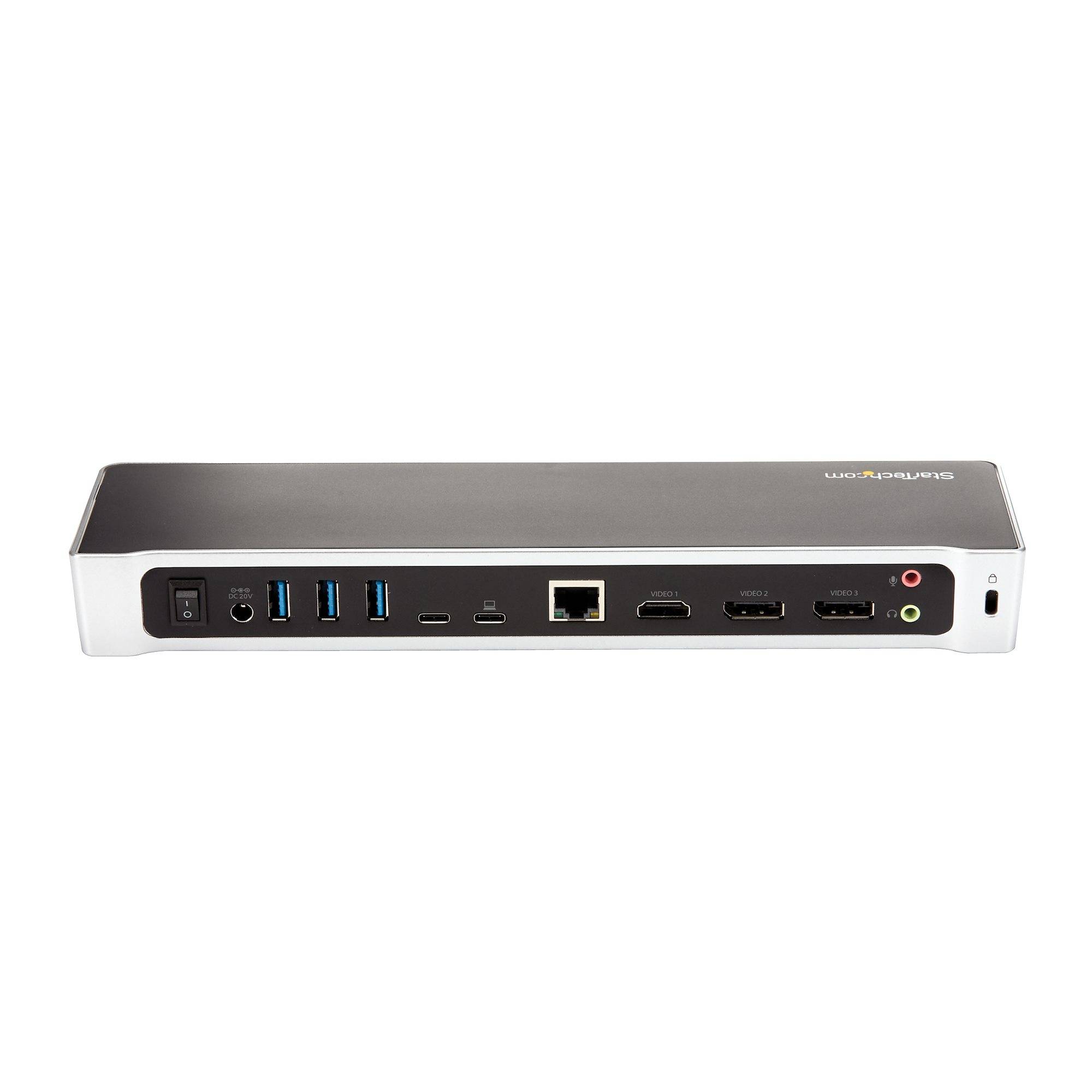 StarTech.com 4K USB-C Dock, Triple UHD 4K Monitor Docking Station, Mac & Windows, USB C to HDMI & DisplayPort, 60W Power Delivery, 5x USB 5Gbps Hub