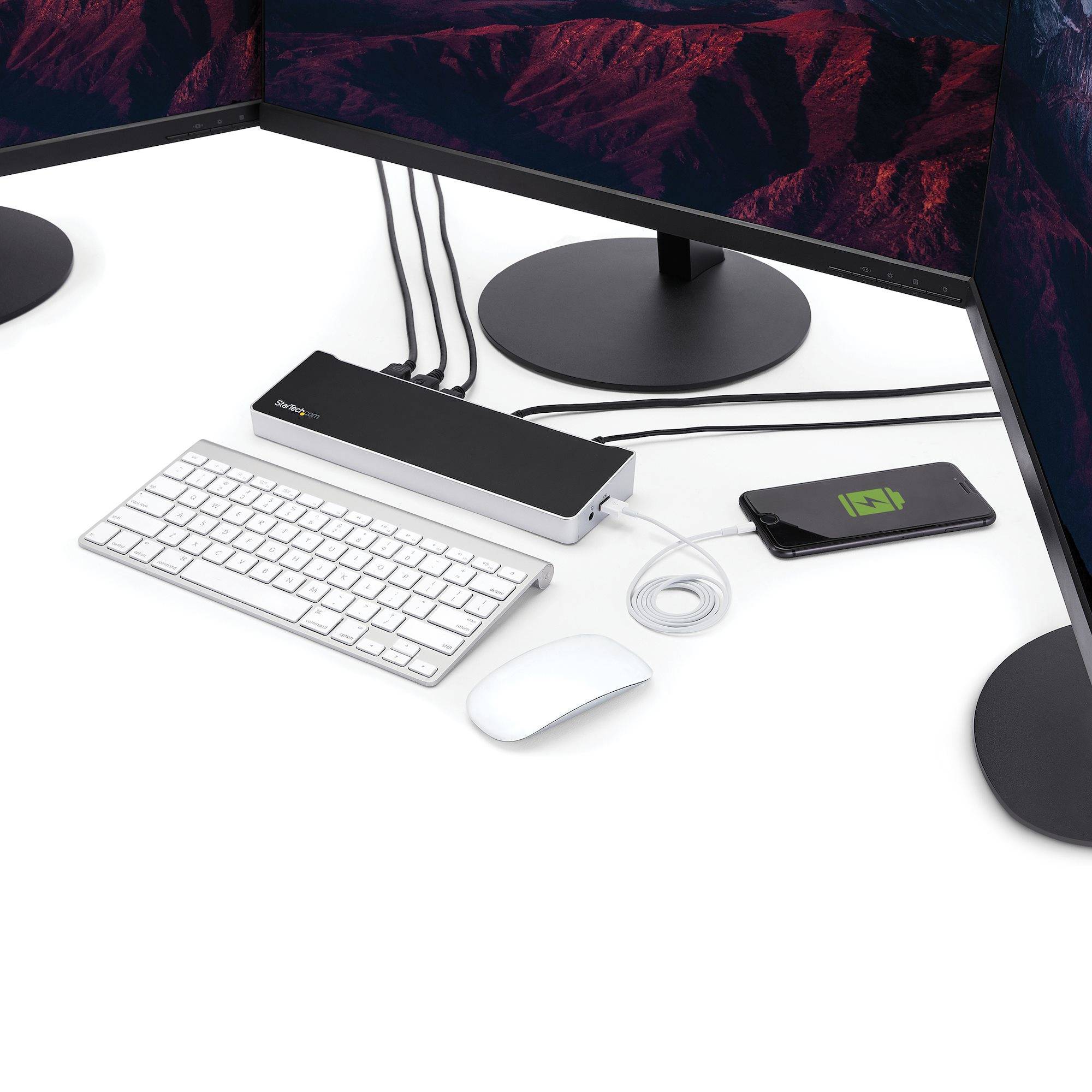 StarTech.com 4K USB-C Dock, Triple UHD 4K Monitor Docking Station, Mac & Windows, USB C to HDMI & DisplayPort, 60W Power Delivery, 5x USB 5Gbps Hub