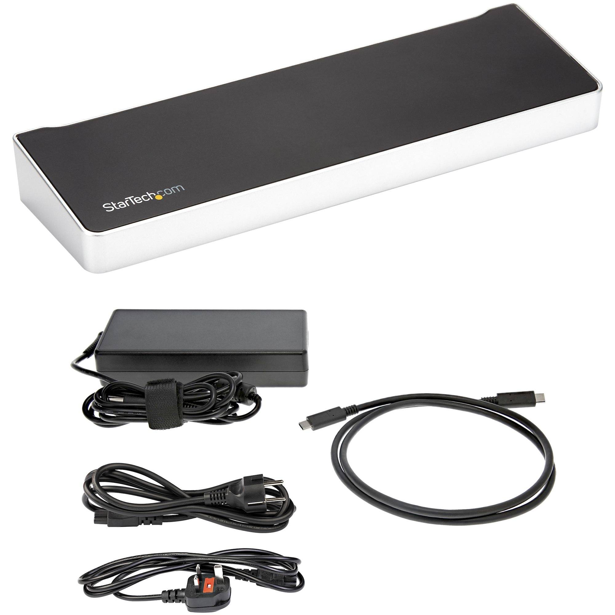 StarTech.com 4K USB-C Dock, Triple UHD 4K Monitor Docking Station, Mac & Windows, USB C to HDMI & DisplayPort, 60W Power Delivery, 5x USB 5Gbps Hub