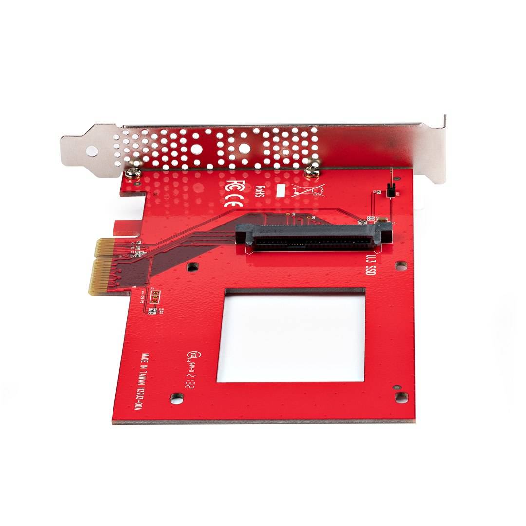 StarTech.com U.3 naar PCIe Adapter Kaart, PCIe 4.0 x4 Adapter voor 2.5" U.3 NVMe SSDs, SFF-TA-1001 PCI Express Uitbreidingskaart voor Desktops/Servers, TAA Compliant, OS Onafhankelijk