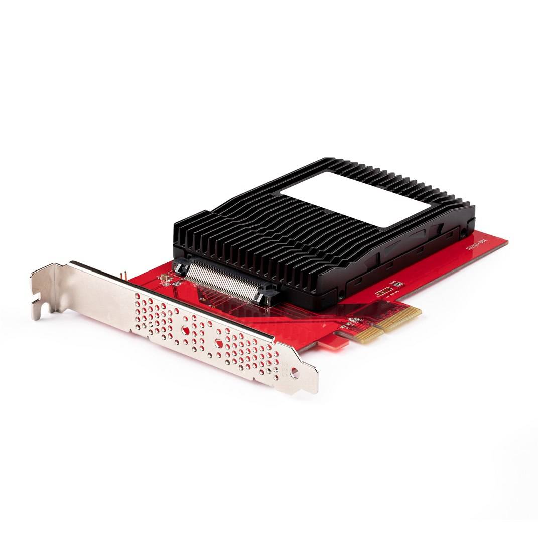 StarTech.com U.3 naar PCIe Adapter Kaart, PCIe 4.0 x4 Adapter voor 2.5" U.3 NVMe SSDs, SFF-TA-1001 PCI Express Uitbreidingskaart voor Desktops/Servers, TAA Compliant, OS Onafhankelijk
