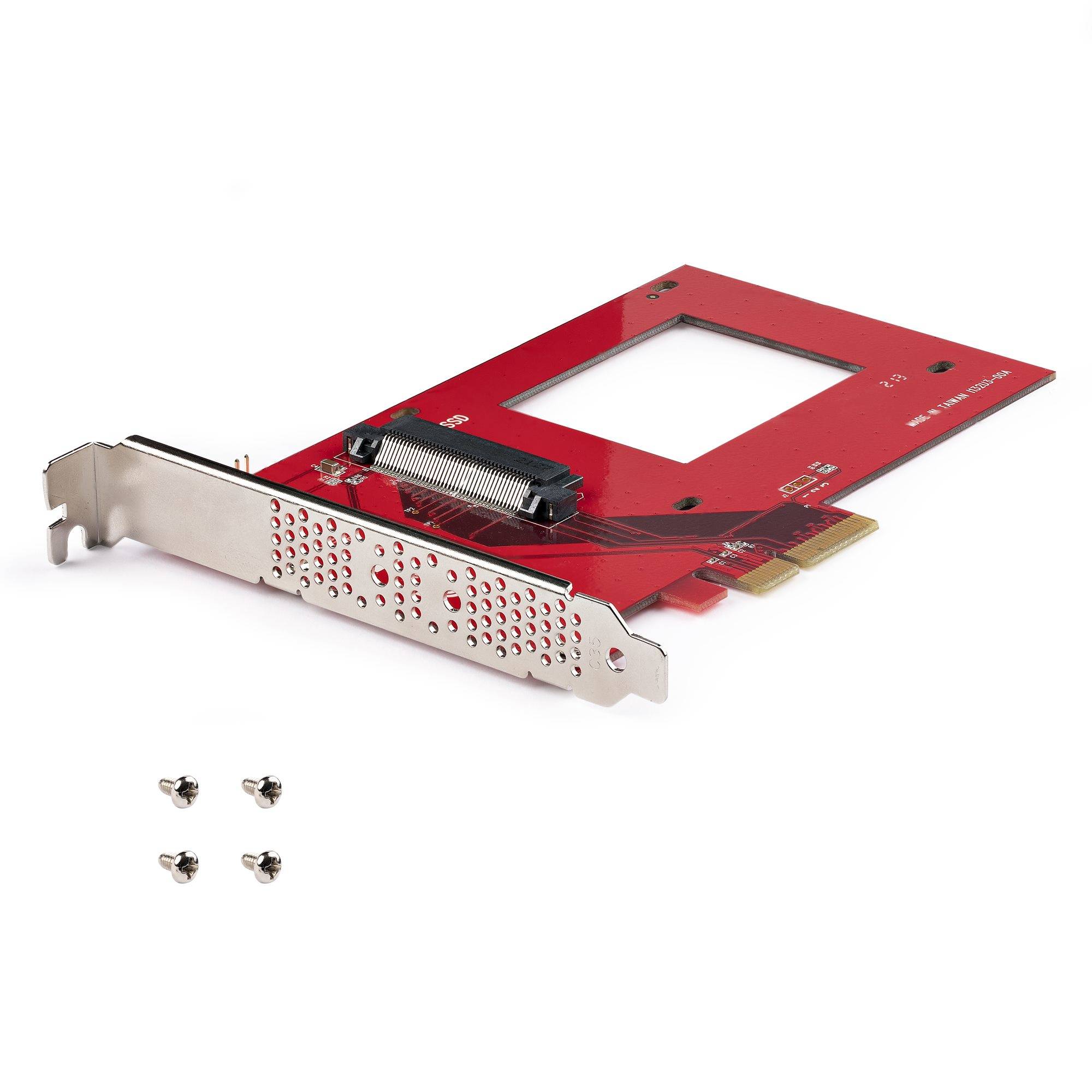 StarTech.com U.3 naar PCIe Adapter Kaart, PCIe 4.0 x4 Adapter voor 2.5" U.3 NVMe SSDs, SFF-TA-1001 PCI Express Uitbreidingskaart voor Desktops/Servers, TAA Compliant, OS Onafhankelijk