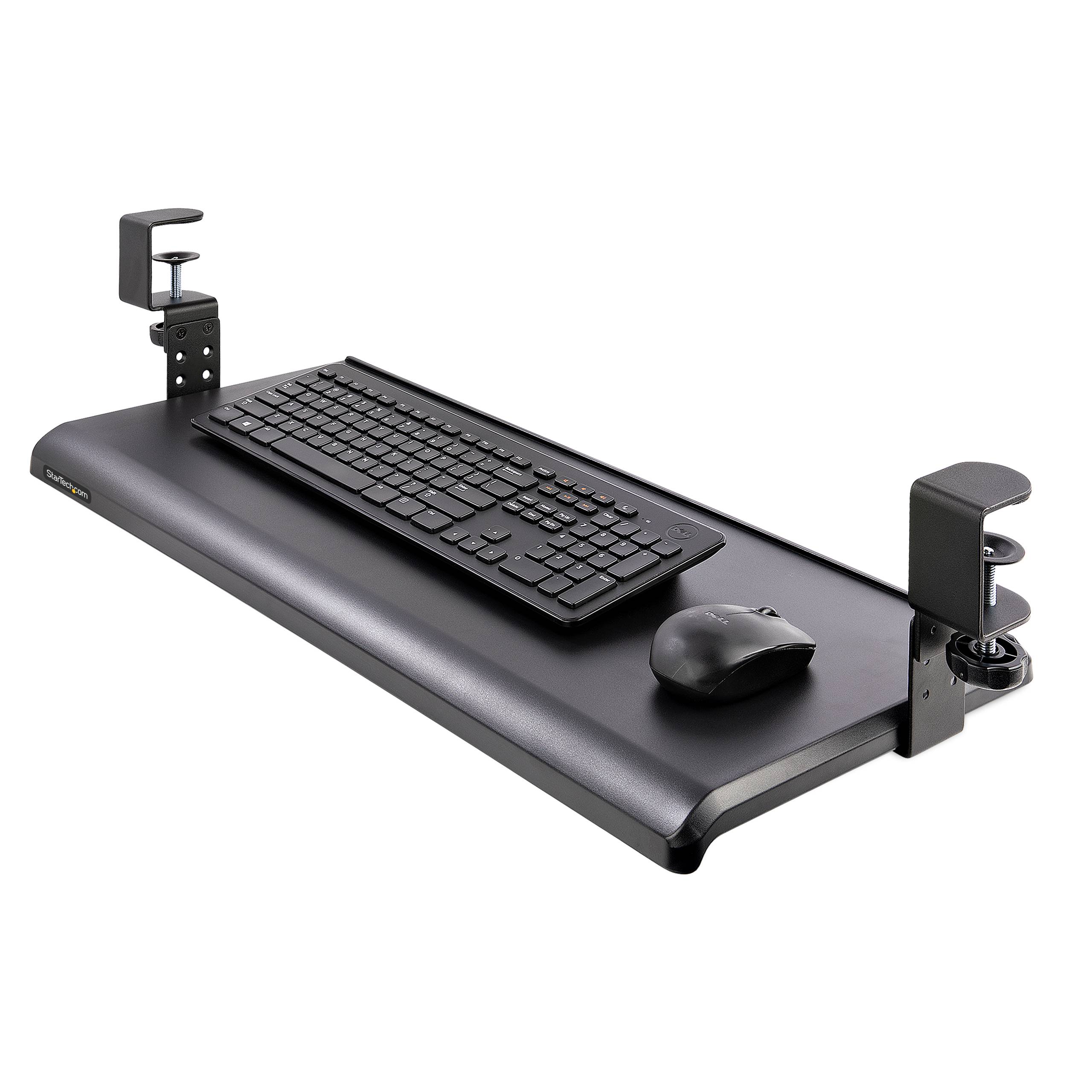 StarTech.com Uitschuifbare Toetsenbordlade voor onder Bureaublad, Ergonomische Keyboard Tray met Bureauklem, Tot 12kg, Uittrekbare Plank voor Toetsenbord/Muis, In Hoogte Verstelbaar (10/12/14cm)