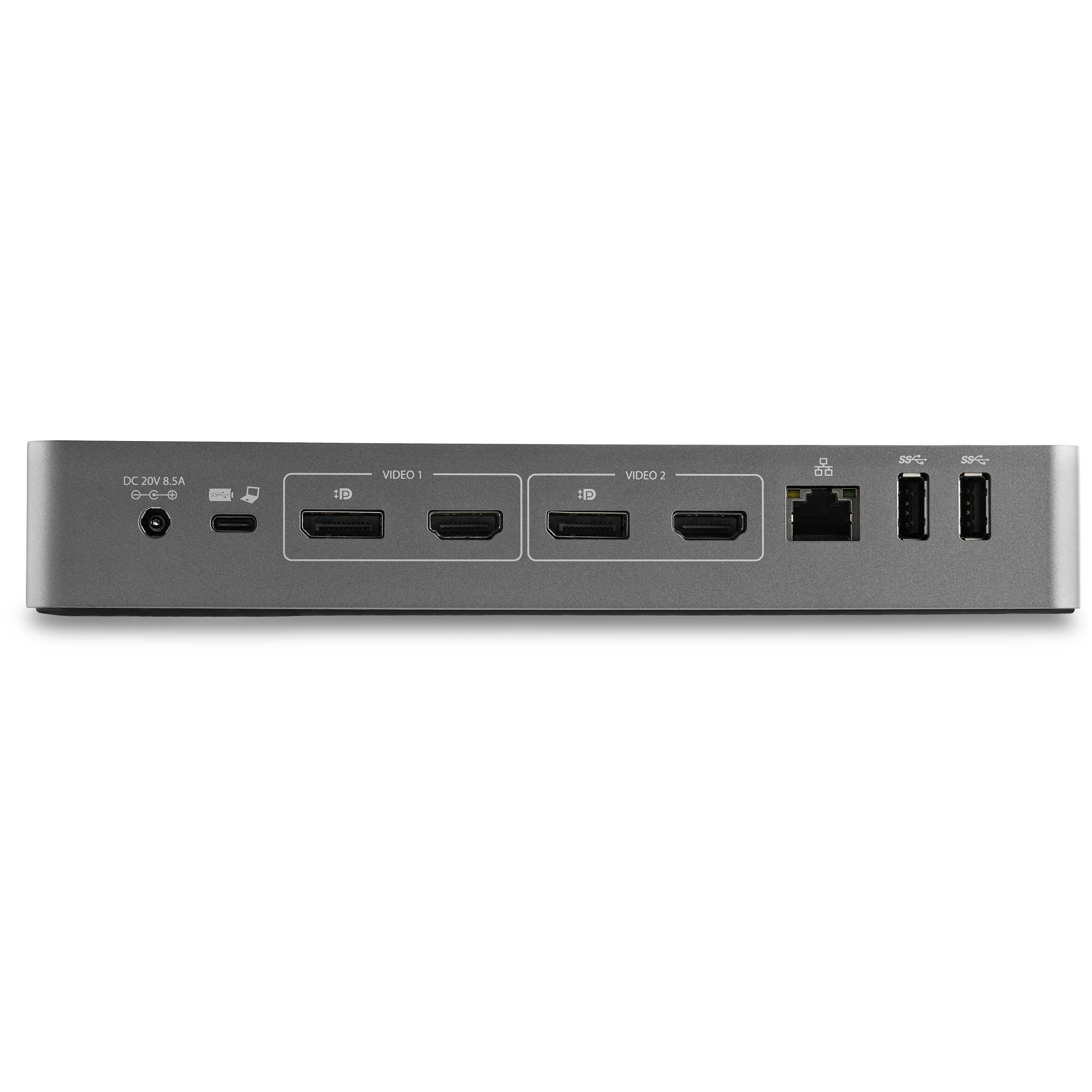 StarTech.com Universele Laptop Docking Station, Hybrid USB-C & USB-A Dock, Dual 4K DP & HDMI, 100W PD, Mac / Windows / Chrome OS, 4x USB 5Gbps Hub, GbE