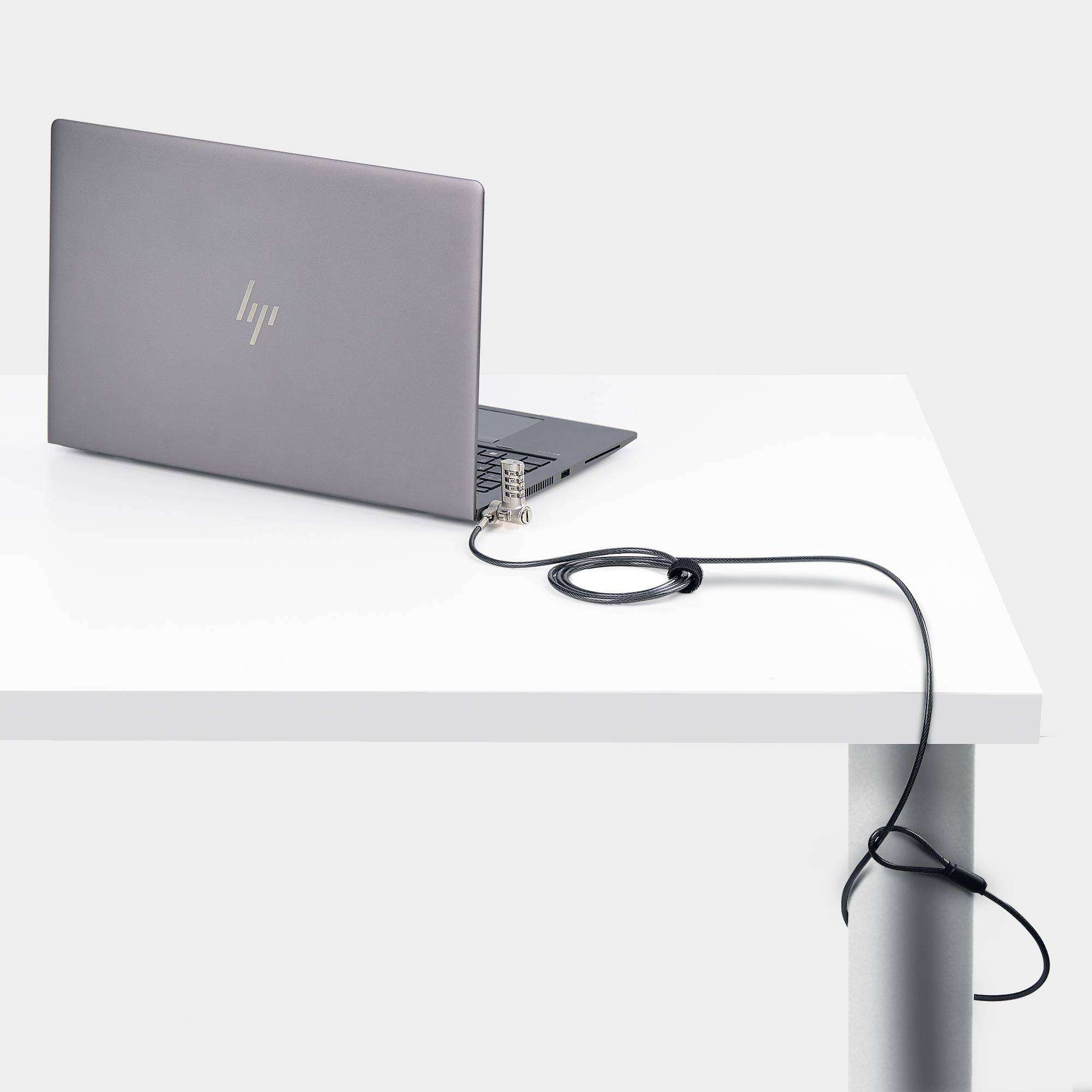 StarTech.com 2m Universeel Laptop Kabelslot, Security Kabel met Vooraf Ingesteld Combinatieslot, Compatibel met Noble Wedge&reg;/Nano/K-Slot, Cijferslot zonder Sleutel, TAA