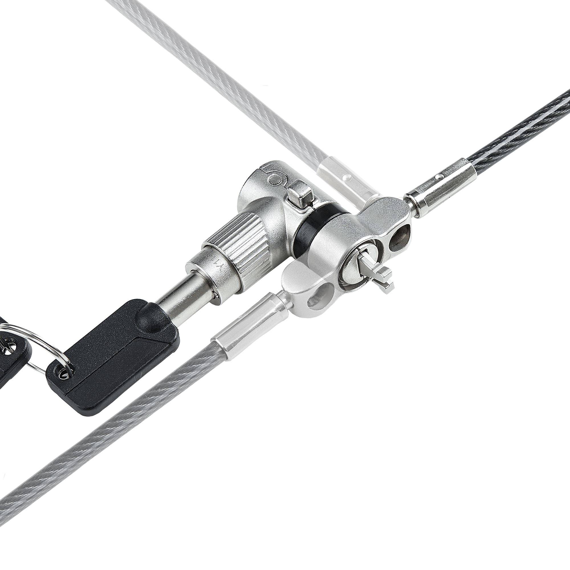 StarTech.com 2m Universeel Laptop Kabelslot, Anti-diefstal Kabelslot, Security Kabel voor Notebook Compatibel met Noble Wedge&reg;/Nano/K-Slot, Snijbestendig, Stalen Beveiligingskabel voor Laptop met Sleutel