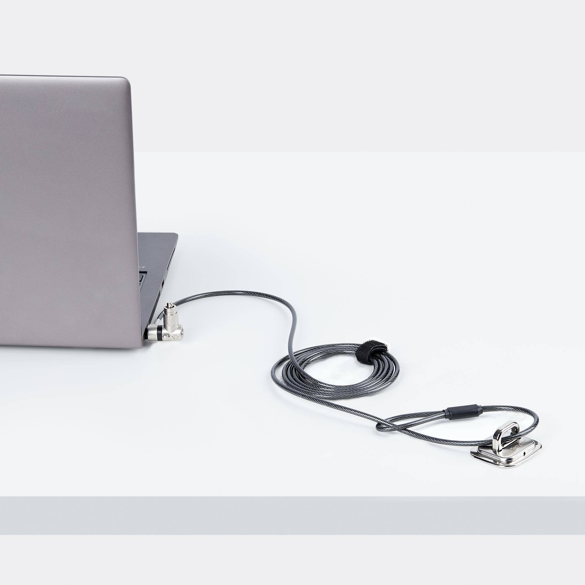StarTech.com 2m Universeel Laptop Kabelslot, Anti-diefstal Kabelslot, Security Kabel voor Notebook Compatibel met Noble Wedge&reg;/Nano/K-Slot, Snijbestendig, Stalen Beveiligingskabel voor Laptop met Sleutel