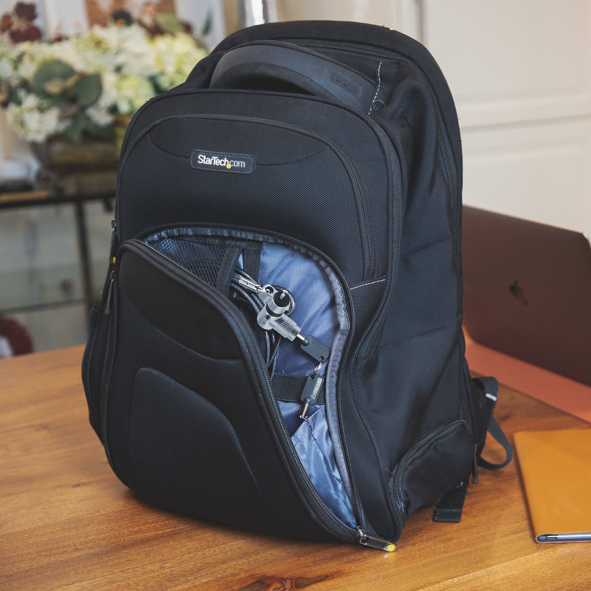 StarTech.com 2m Universeel Laptop Kabelslot, Anti-diefstal Kabelslot, Security Kabel voor Notebook Compatibel met Noble Wedge&reg;/Nano/K-Slot, Snijbestendig, Stalen Beveiligingskabel voor Laptop met Sleutel